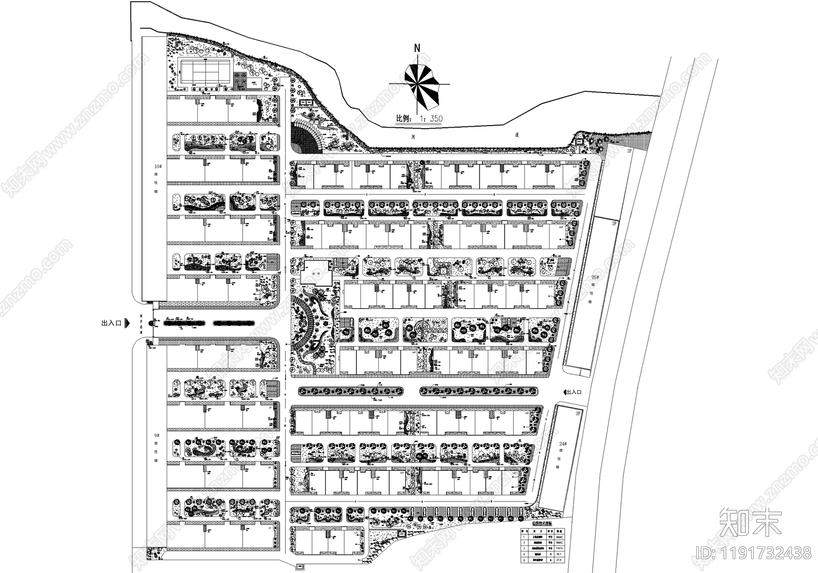 居住区景观施工图下载【ID:1191732438】