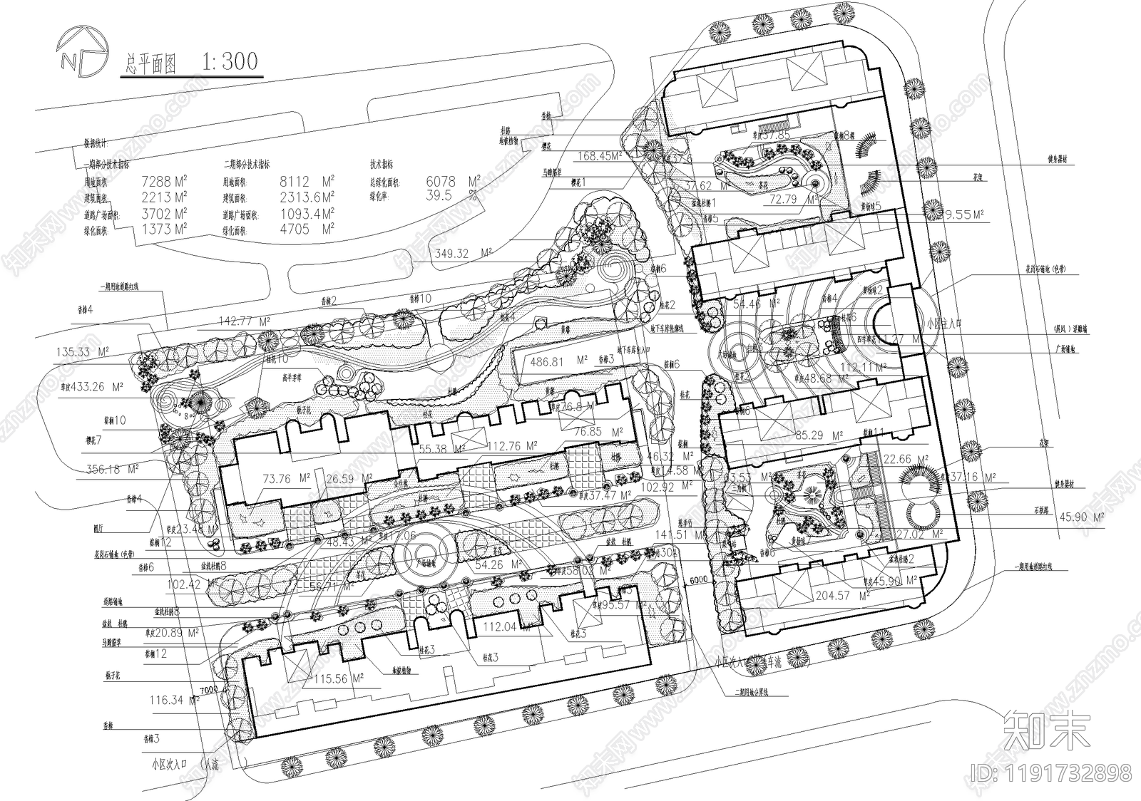 居住区景观施工图下载【ID:1191732898】