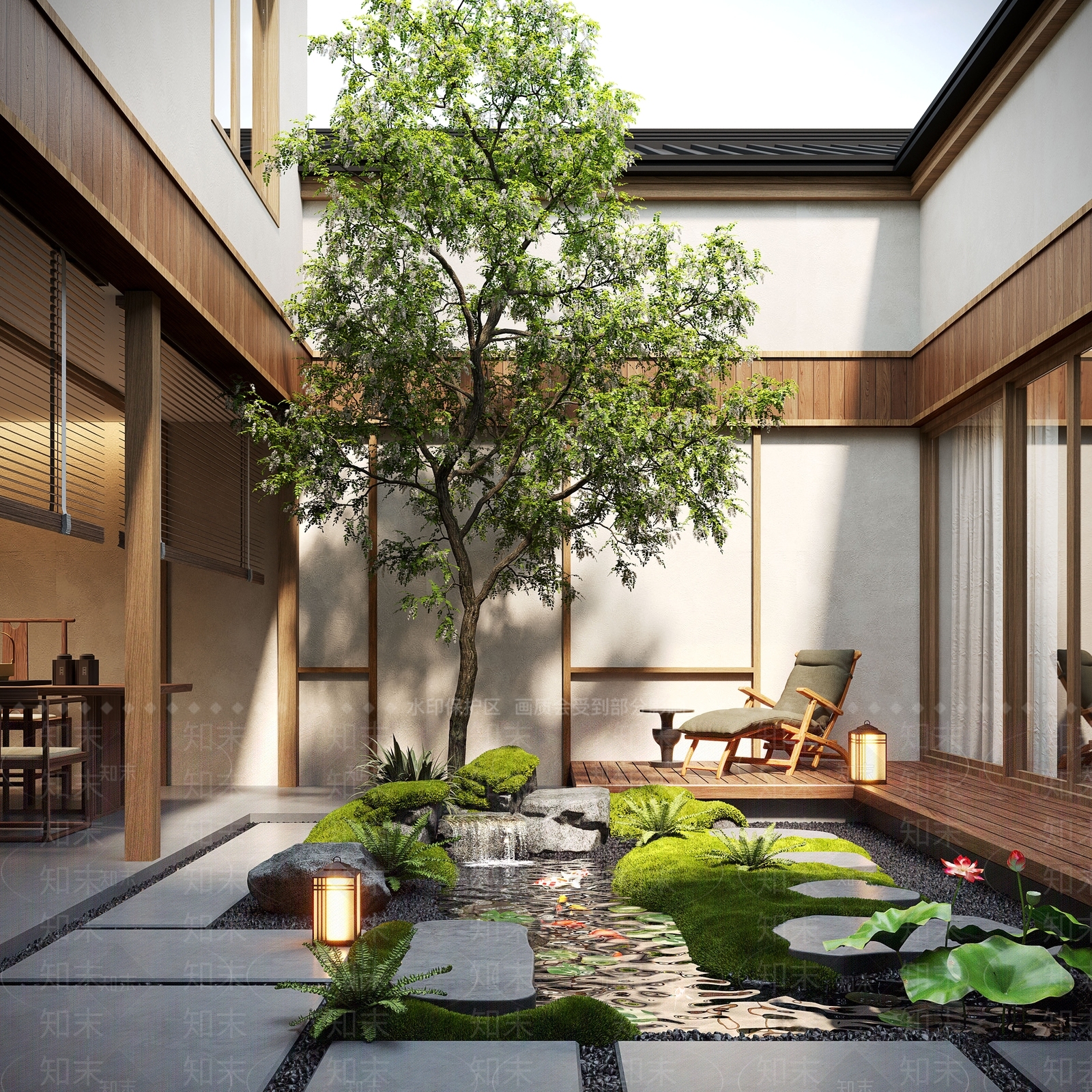 新中式庭院3D模型下载【ID:1191735166】