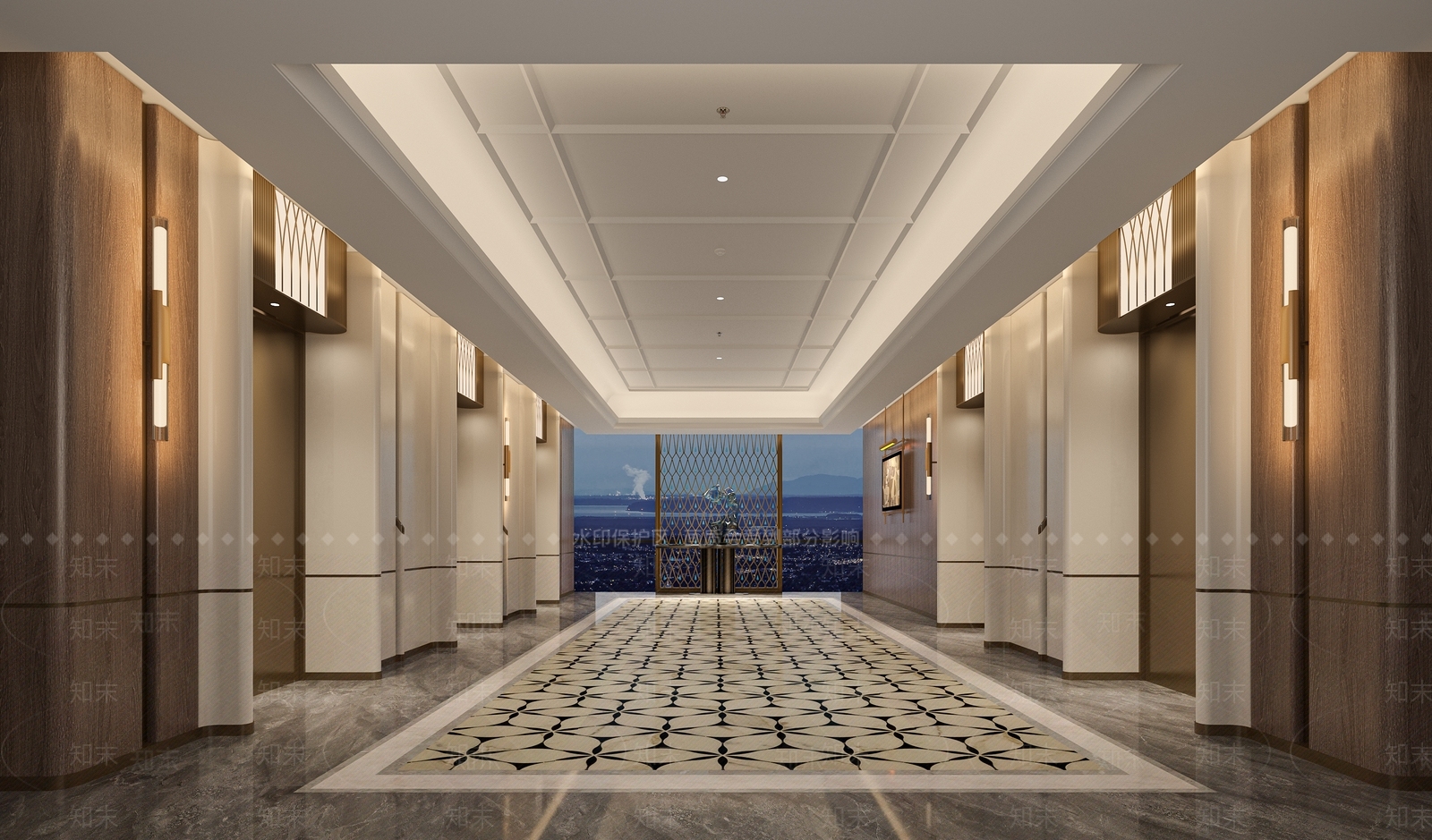现代电梯间3D模型下载【ID:1191735277】