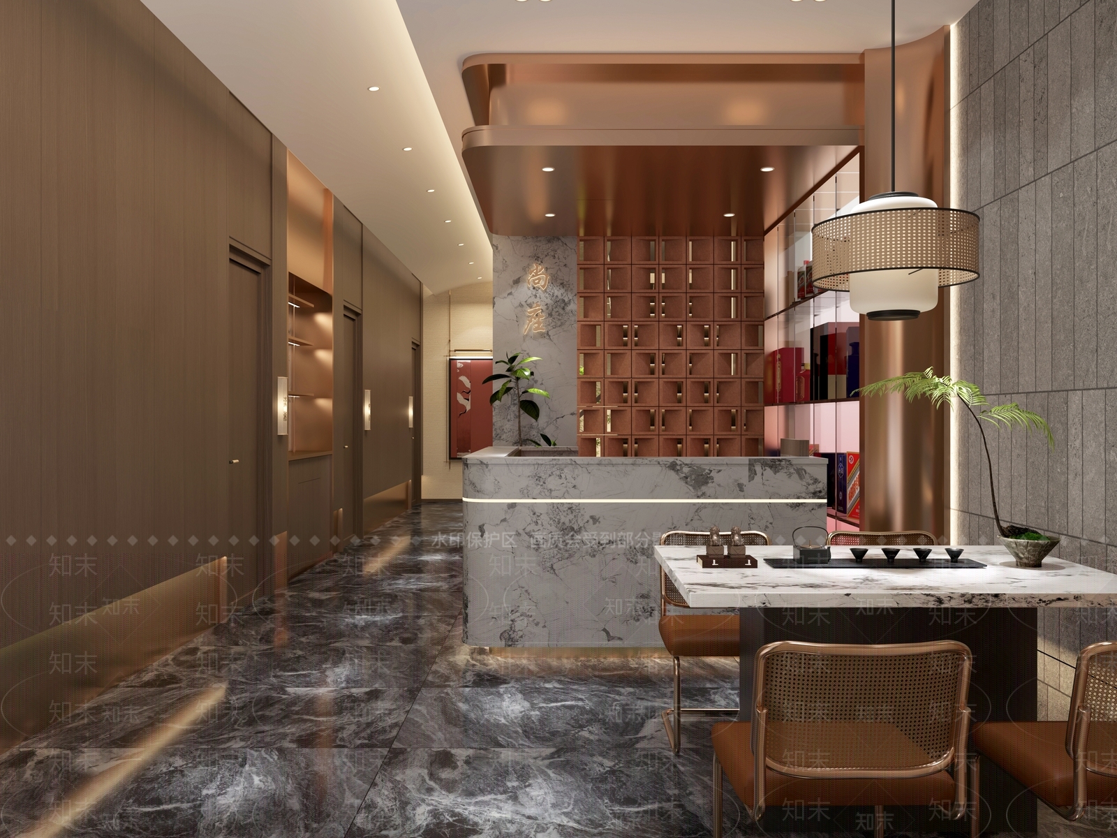 新中式中餐厅3D模型下载【ID:1191735468】