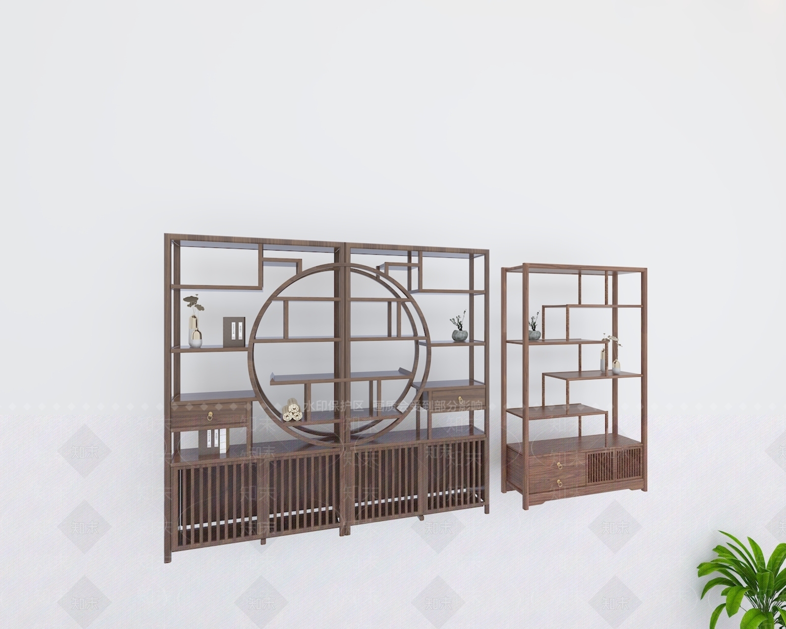 新中式博古架3D模型下载【ID:1191741261】