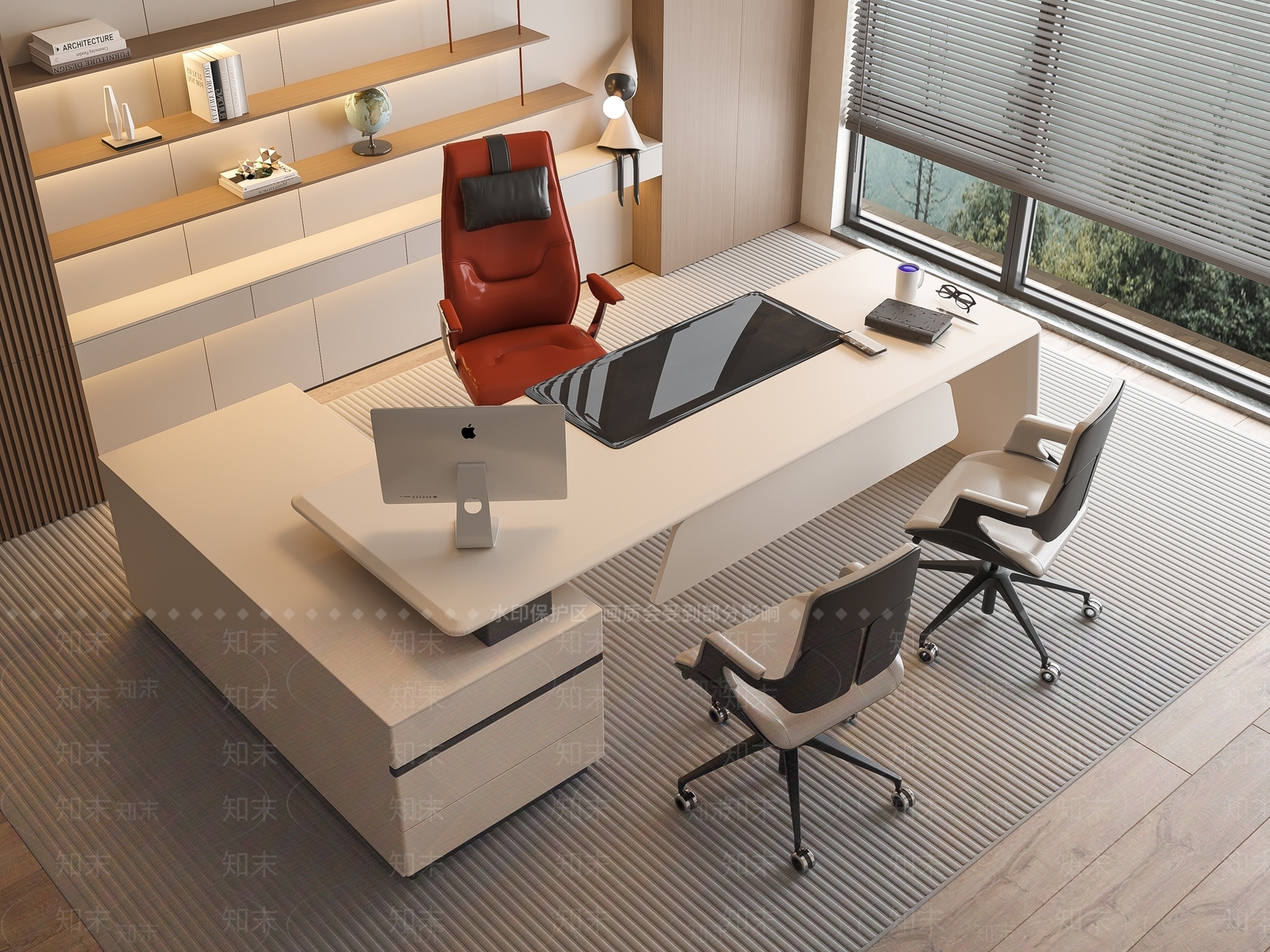 现代办公桌椅3D模型下载【ID:1191742575】
