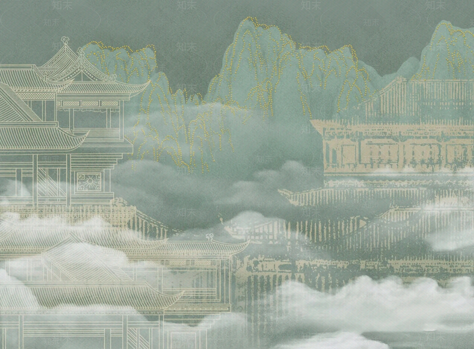 新中式中式壁画贴图下载【ID:1191744184】