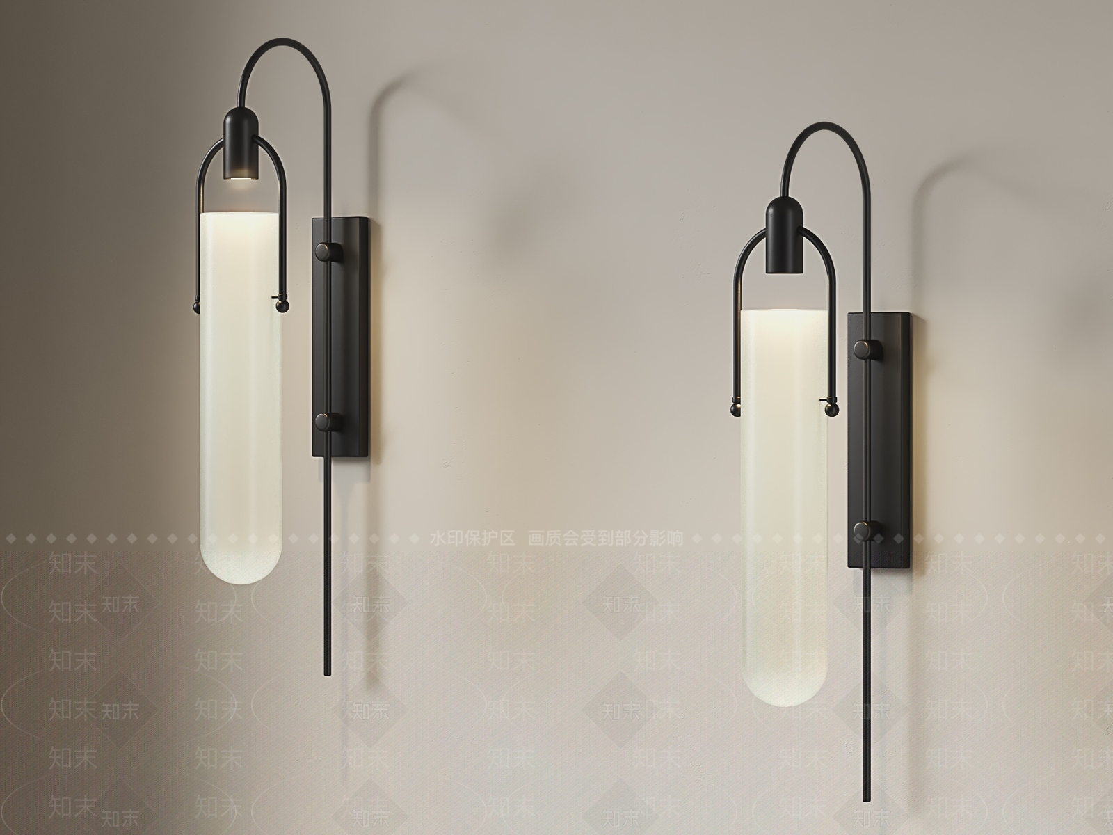 现代北欧壁灯3D模型下载【ID:1191744785】