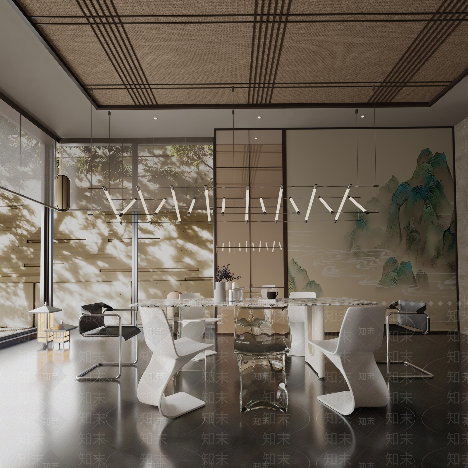 现代餐桌3D模型下载【ID:1191745149】