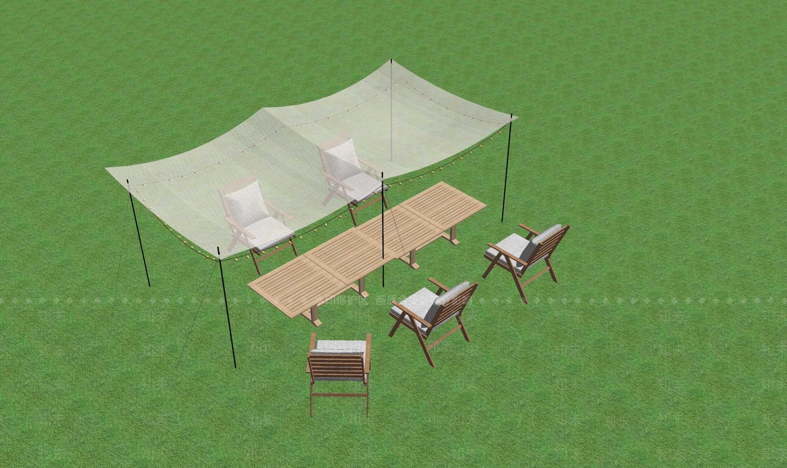 现代休闲桌椅SU模型下载【ID:1191745413】