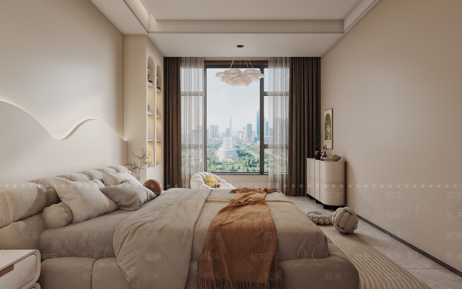 现代奶油女孩房3D模型下载【ID:1191747771】