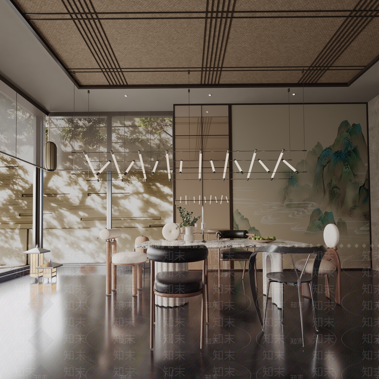 现代餐桌3D模型下载【ID:1191749931】