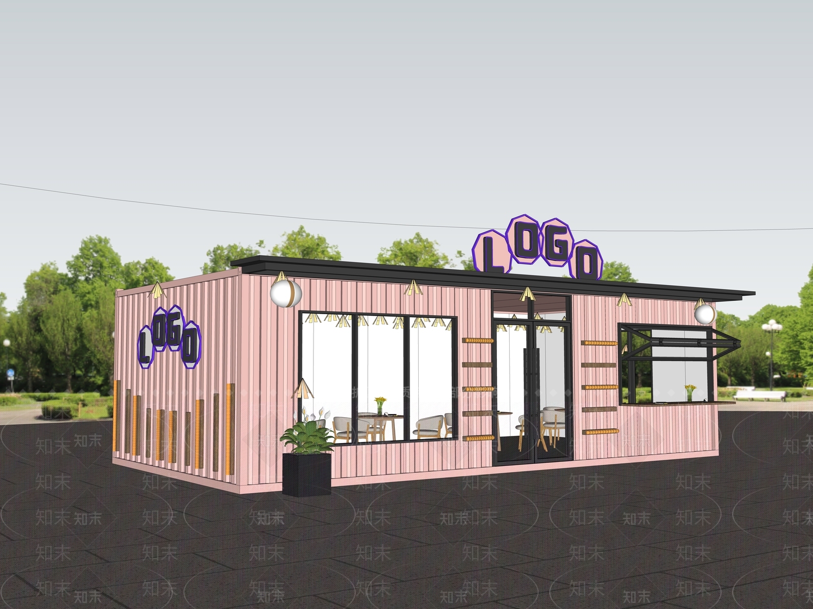 现代奶茶店SU模型下载【ID:1191754838】