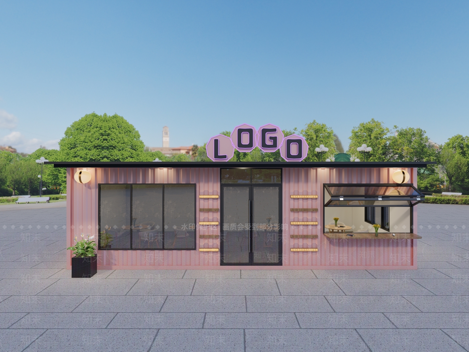 现代奶茶店SU模型下载【ID:1191754838】