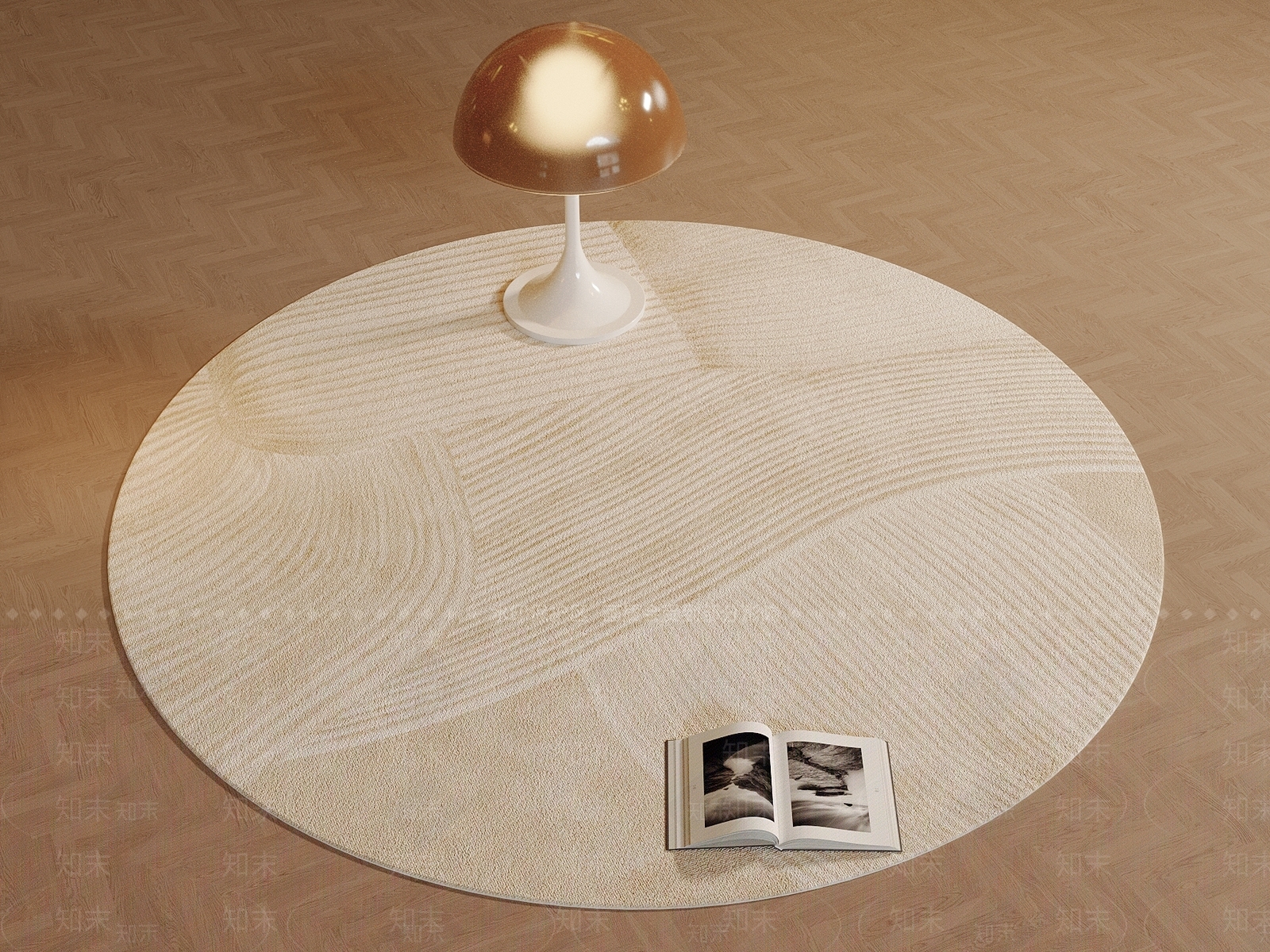 现代简约圆形地毯SU模型下载【ID:1191757051】