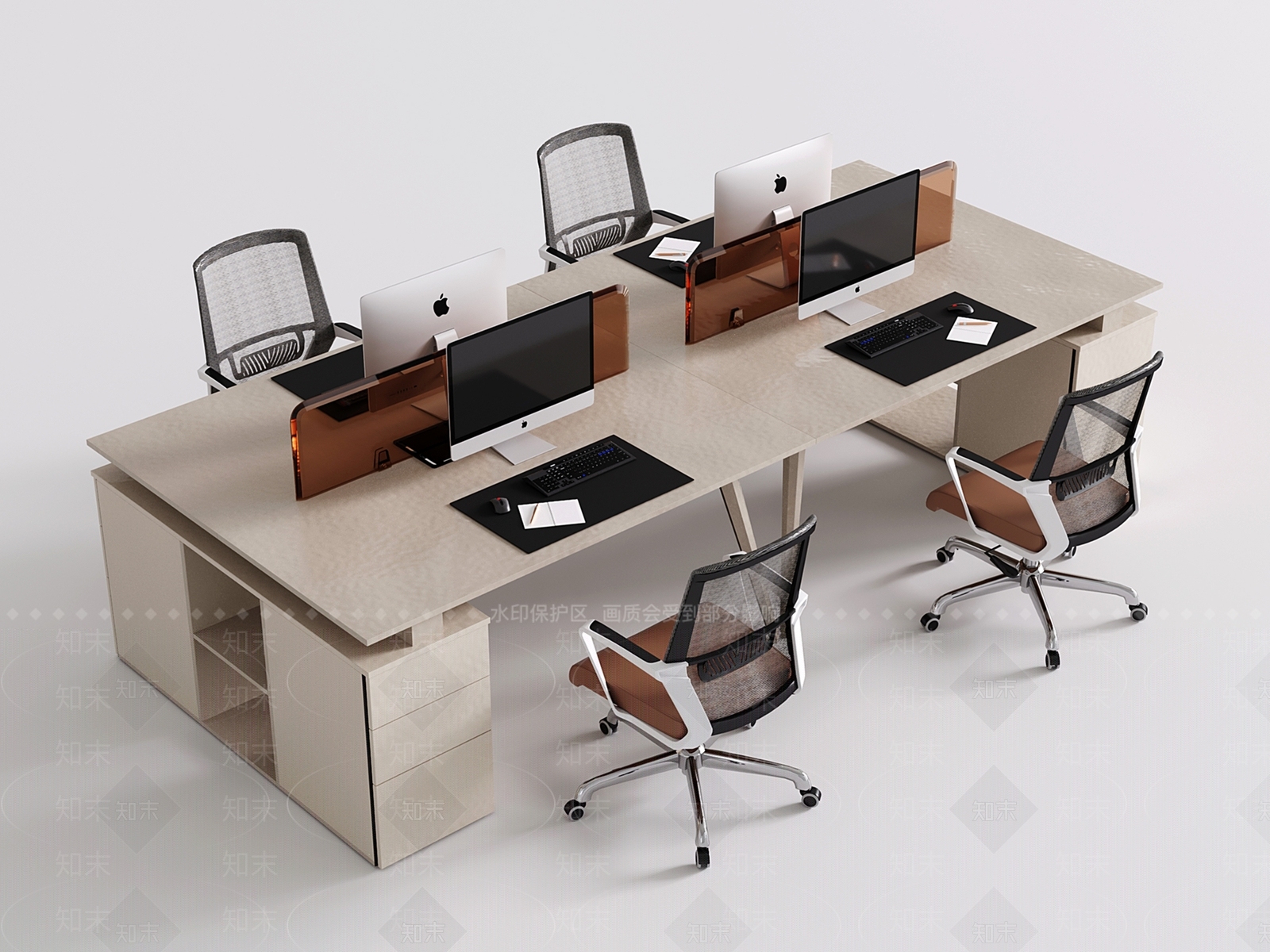 现代办公桌椅SU模型下载【ID:1191758303】