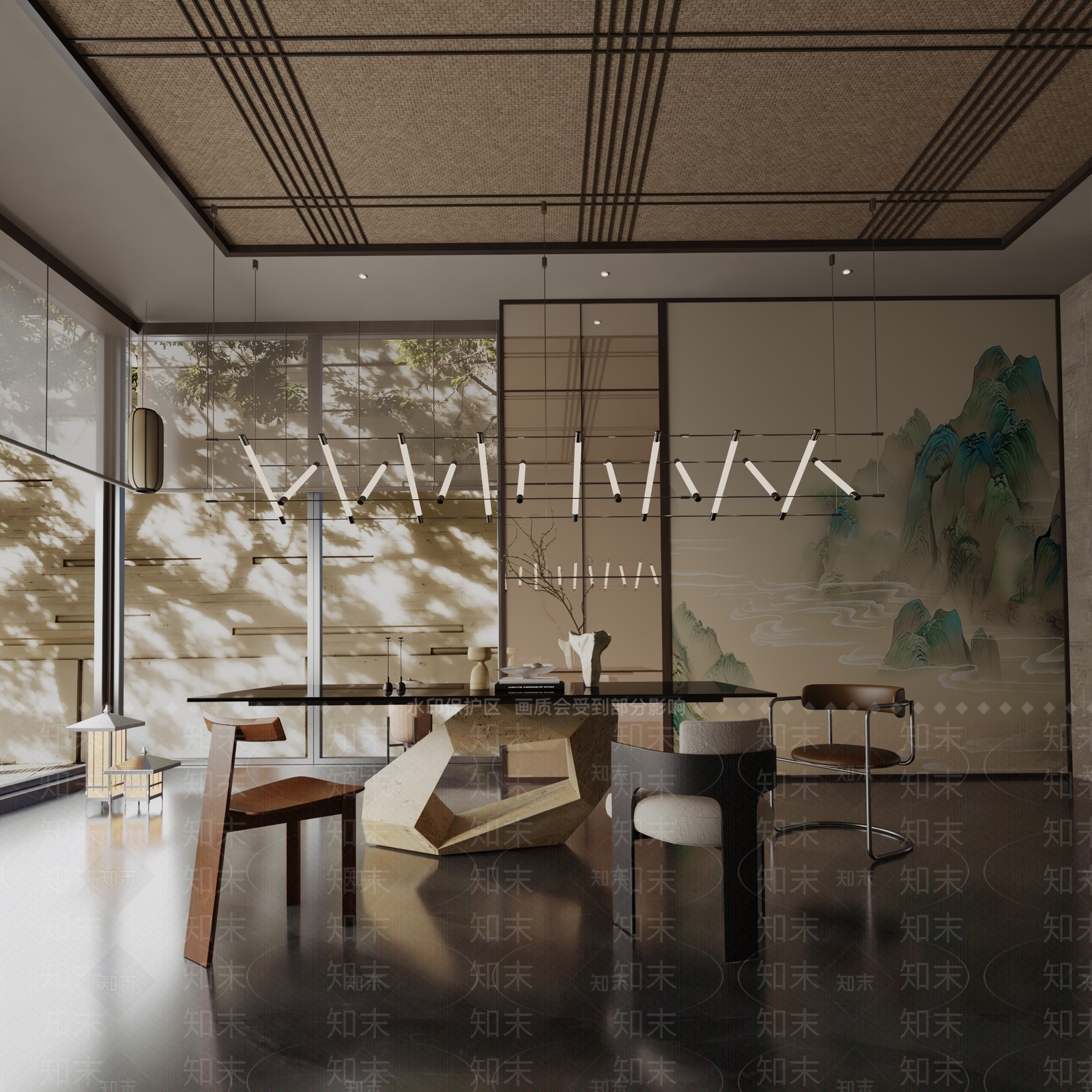 现代餐桌3D模型下载【ID:1191758504】