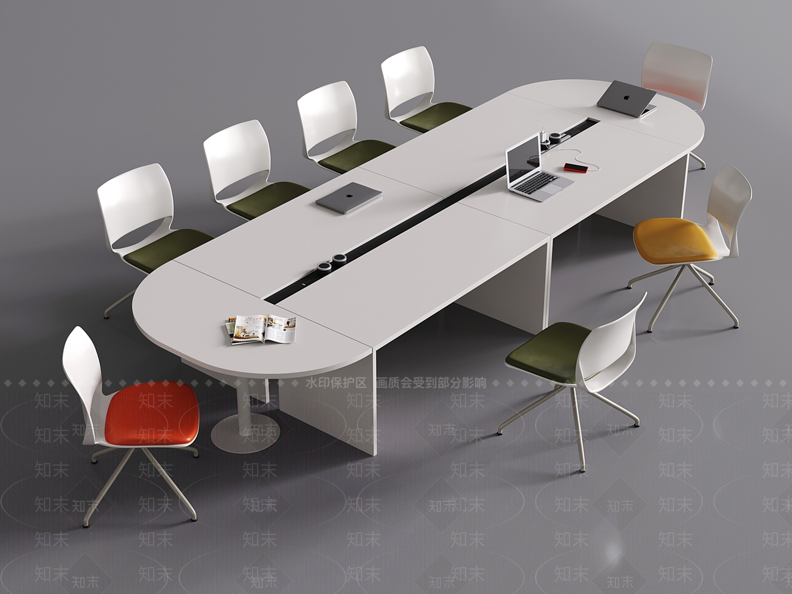 现代会议桌椅SU模型下载【ID:1191758909】