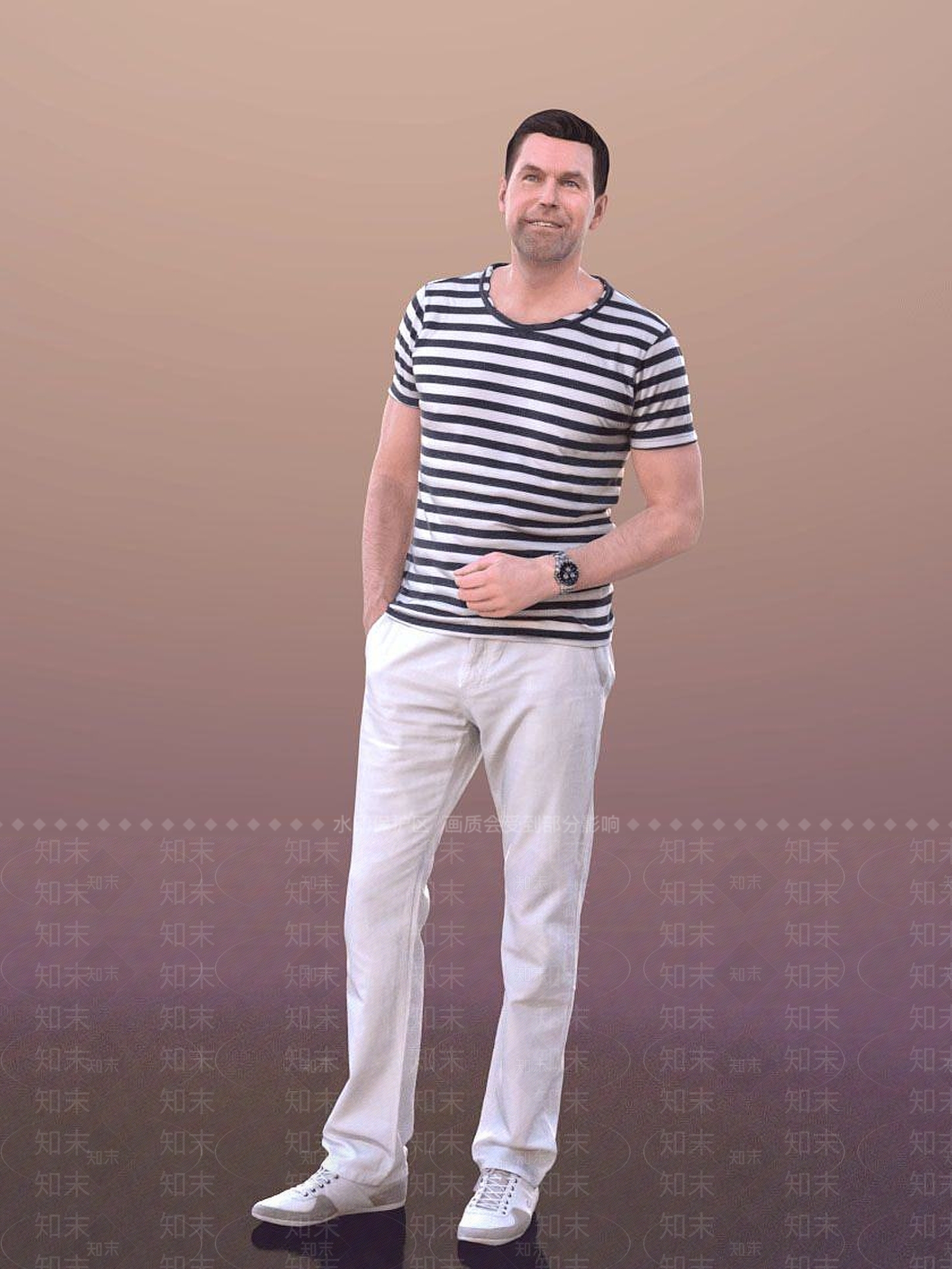 现代休闲人物3D模型下载【ID:1191759034】