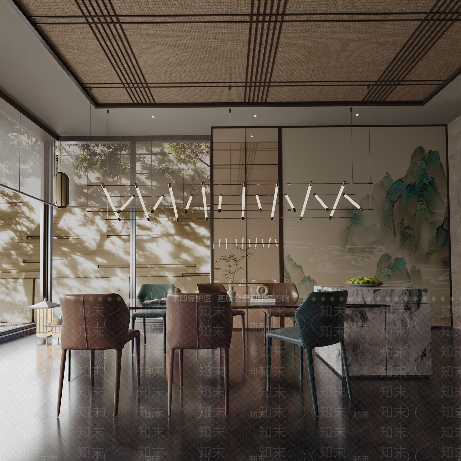 现代餐桌3D模型下载【ID:1191760302】