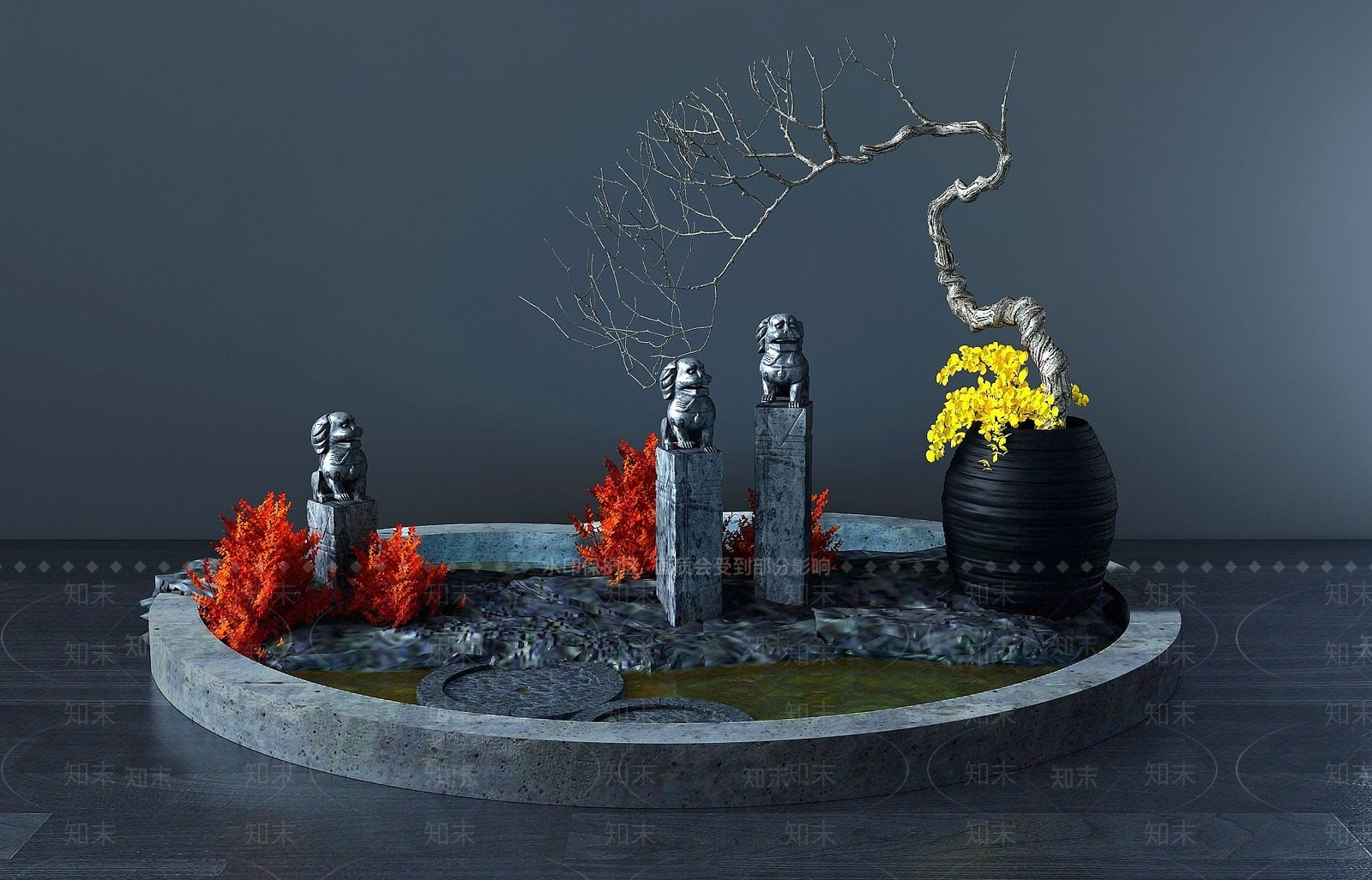 现代摆件陶艺工艺品3D模型下载【ID:1191761177】