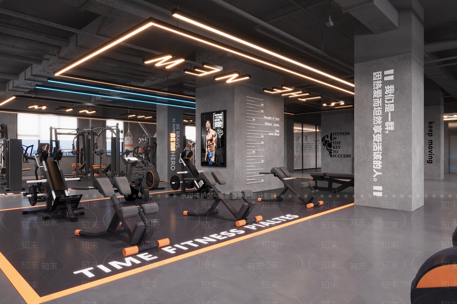 工业现代健身房3D模型下载【ID:1191762326】