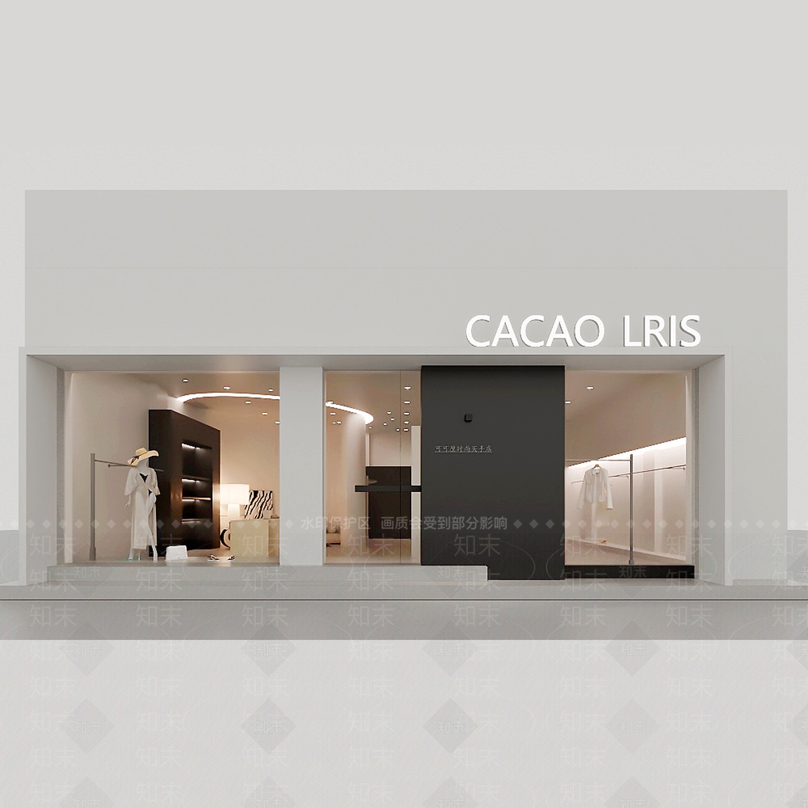 现代奶油服装店3D模型下载【ID:1191766978】