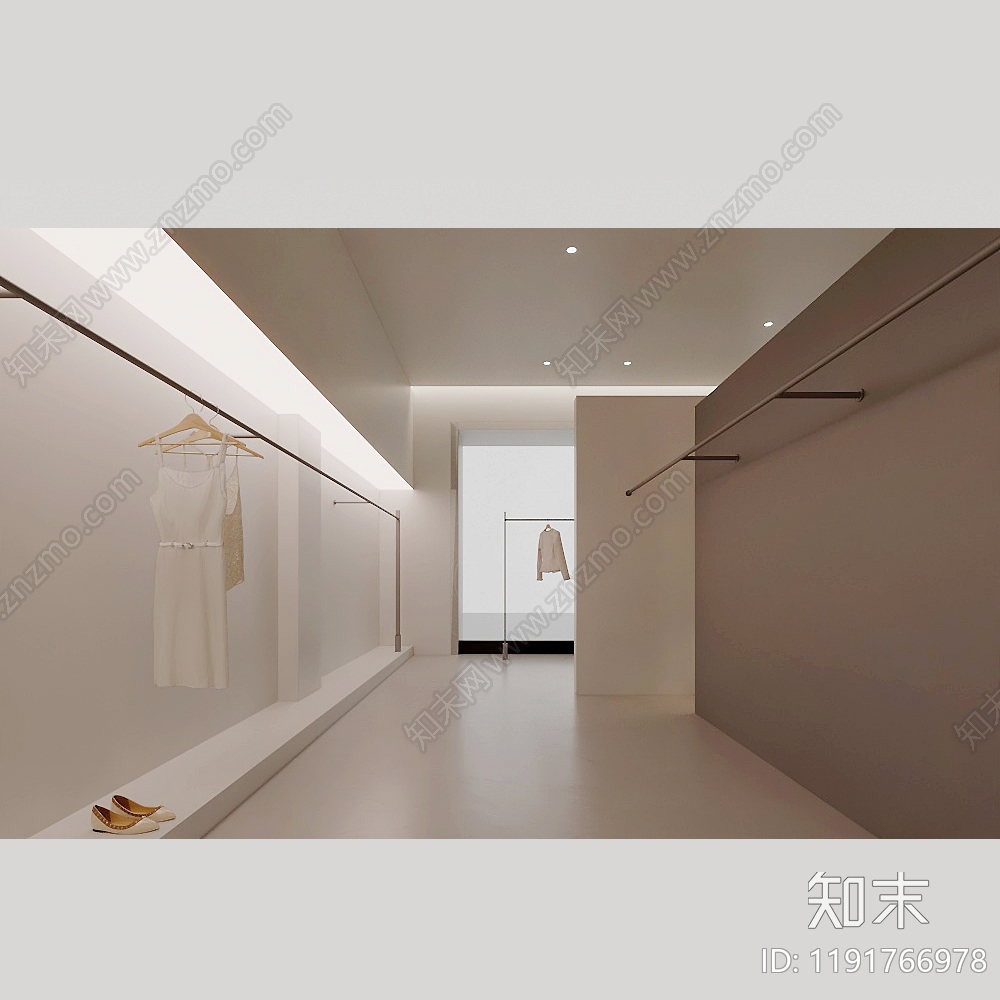 现代奶油服装店3D模型下载【ID:1191766978】
