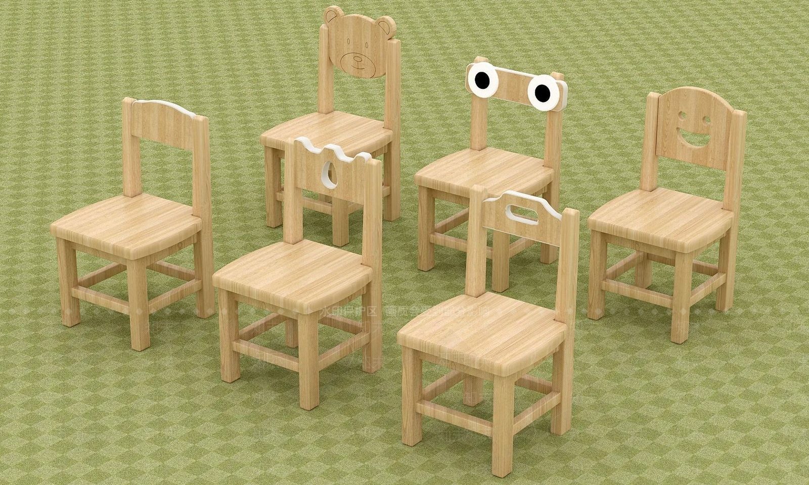 现代儿童椅合集3D模型下载【ID:1191763087】