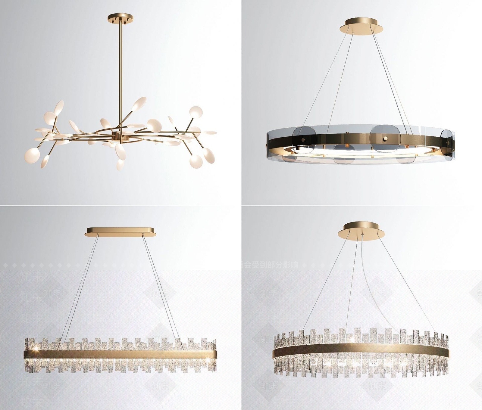 现代吊灯灯饰3D模型下载【ID:1191763134】