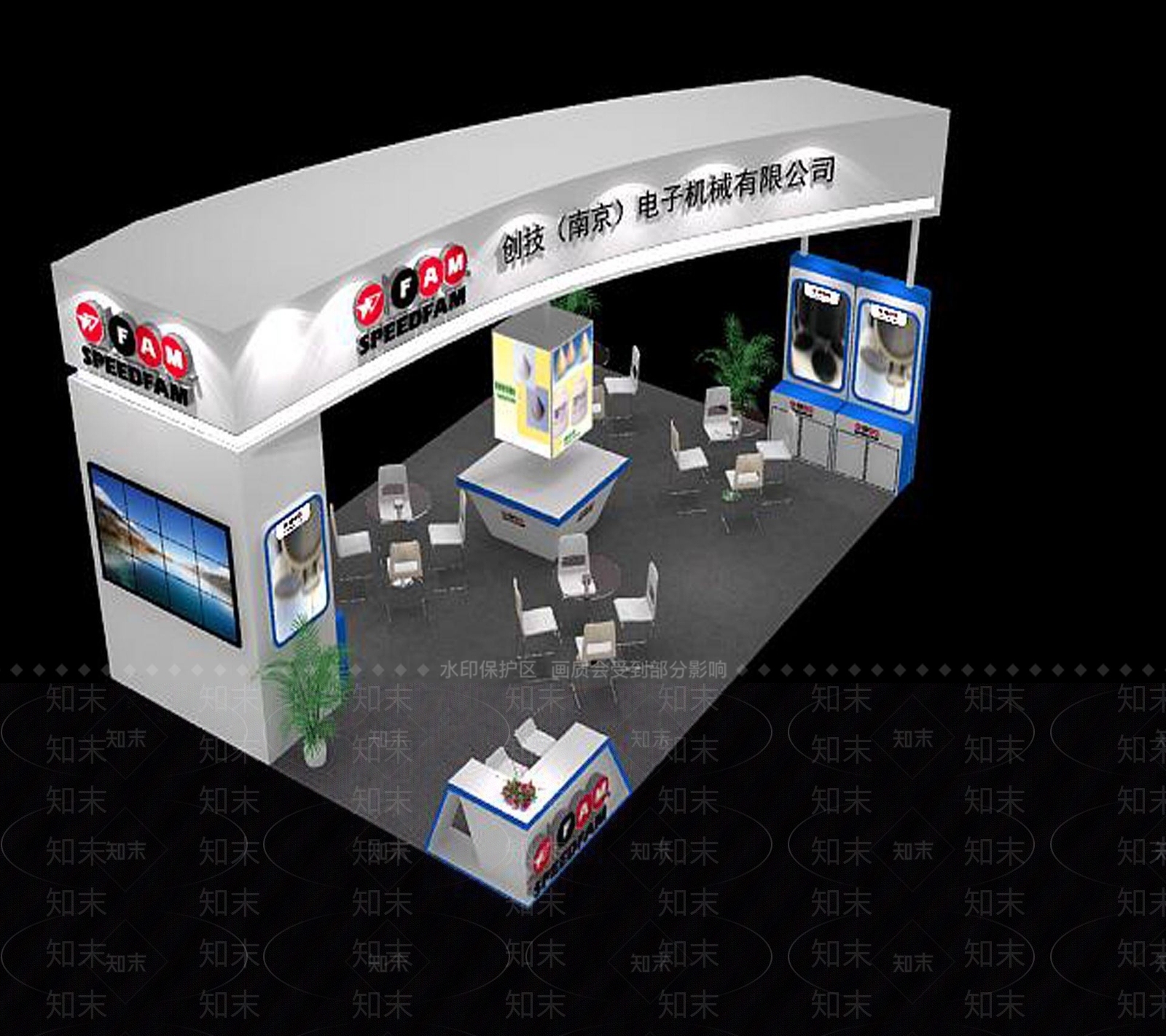 现代电子展览馆3D模型下载【ID:1191764172】