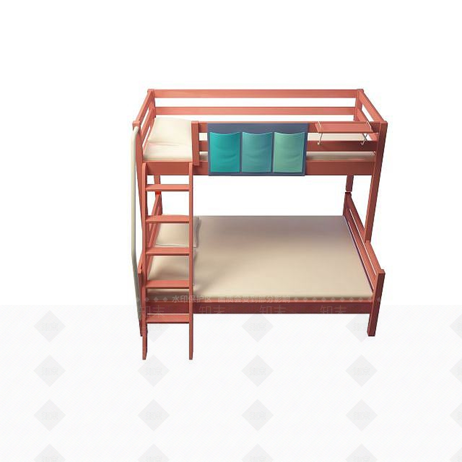 现代双人床3D模型下载【ID:1199366401】