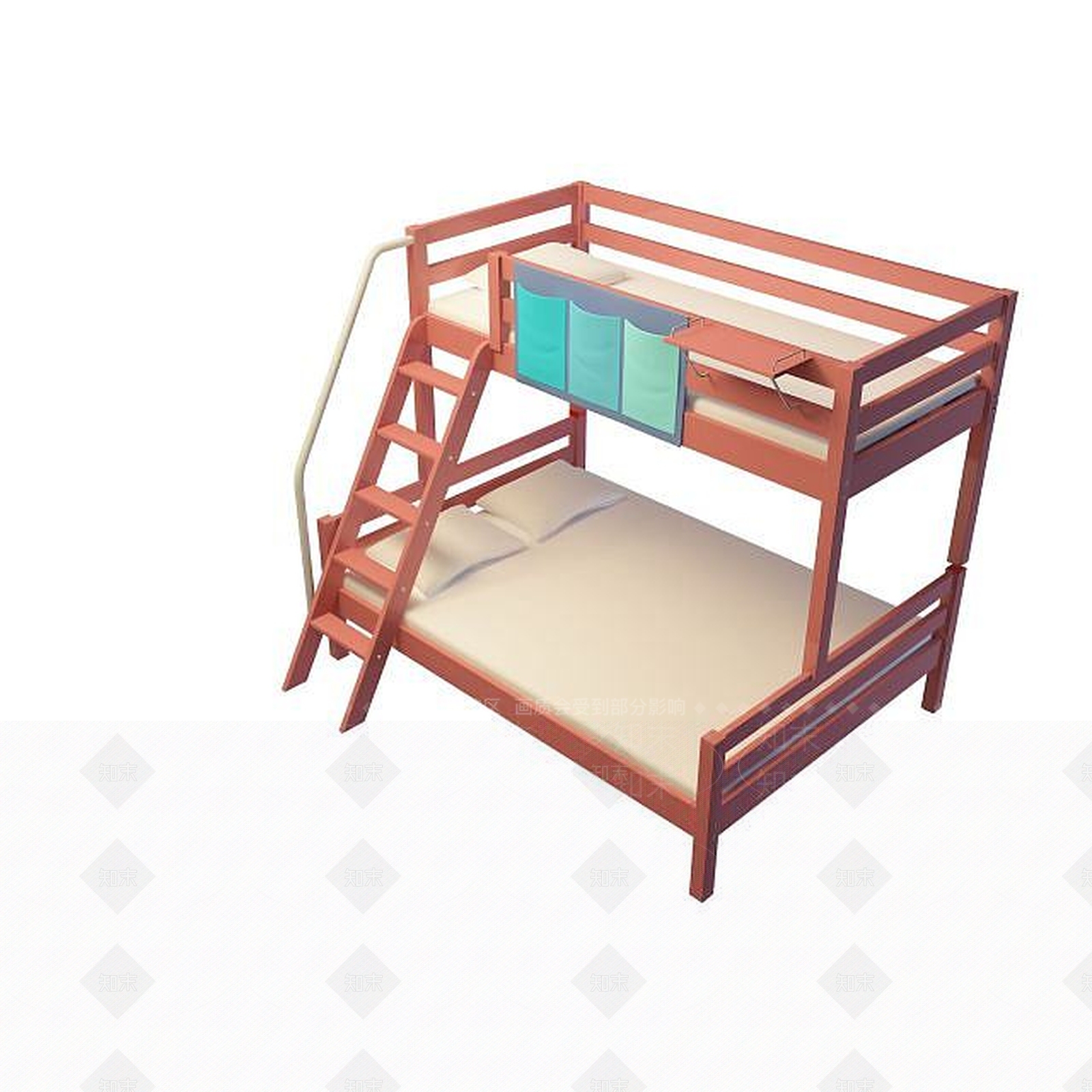 现代双人床3D模型下载【ID:1199366401】