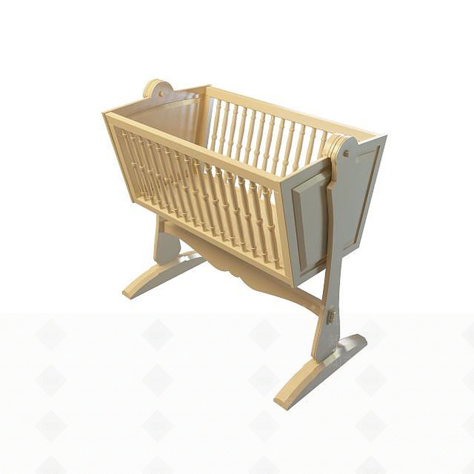 现代双人床3D模型下载【ID:1199361629】