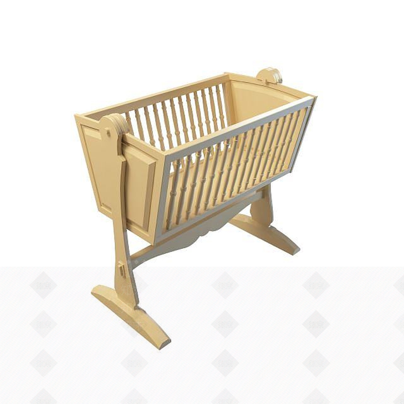 现代双人床3D模型下载【ID:1199361629】