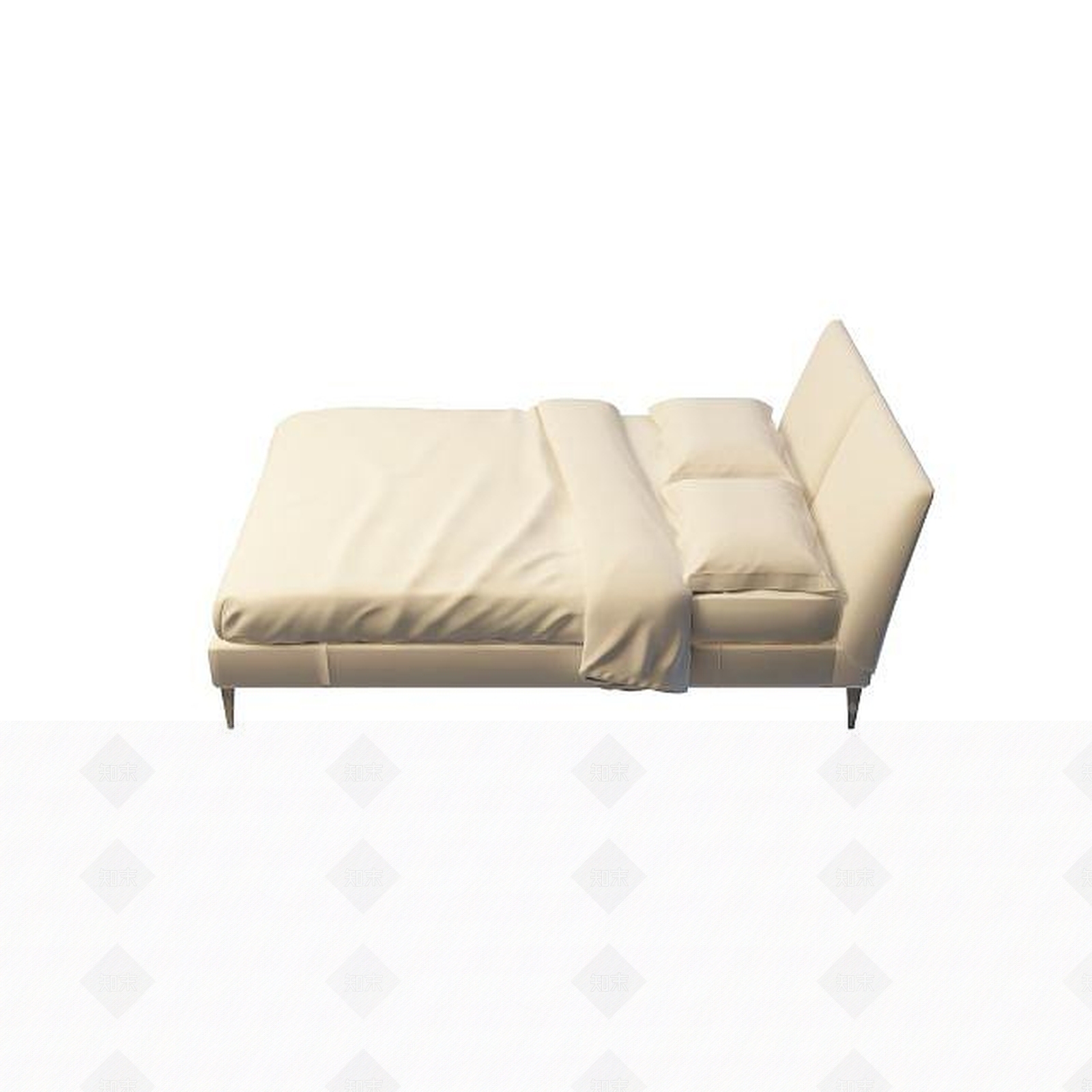 现代双人床3D模型下载【ID:1199361616】
