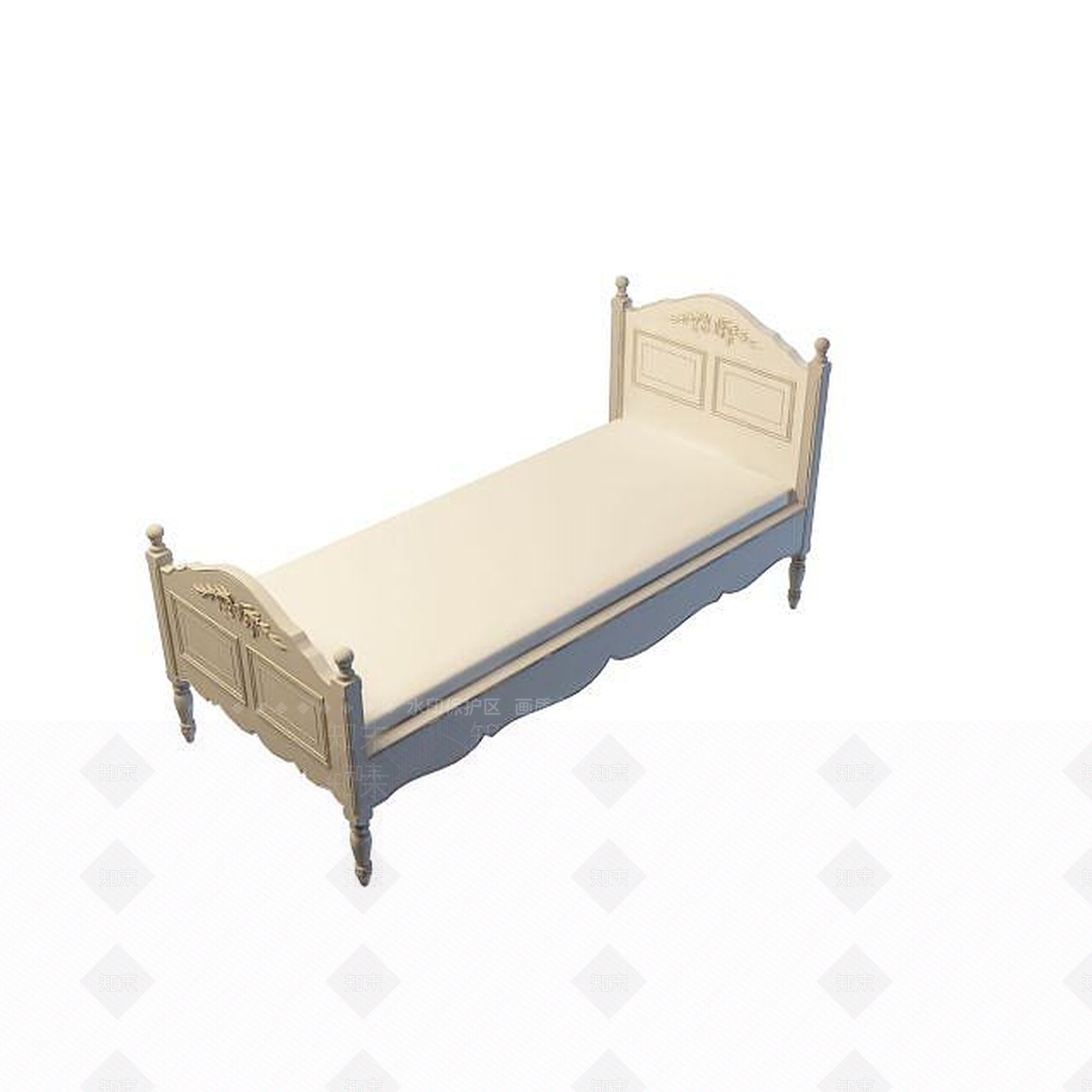 现代双人床3D模型下载【ID:1199365994】