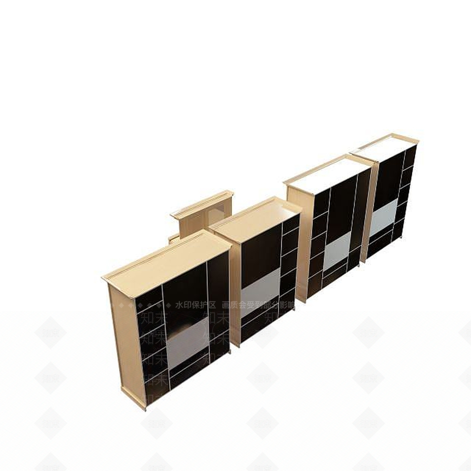 现代双人床3D模型下载【ID:1199361257】