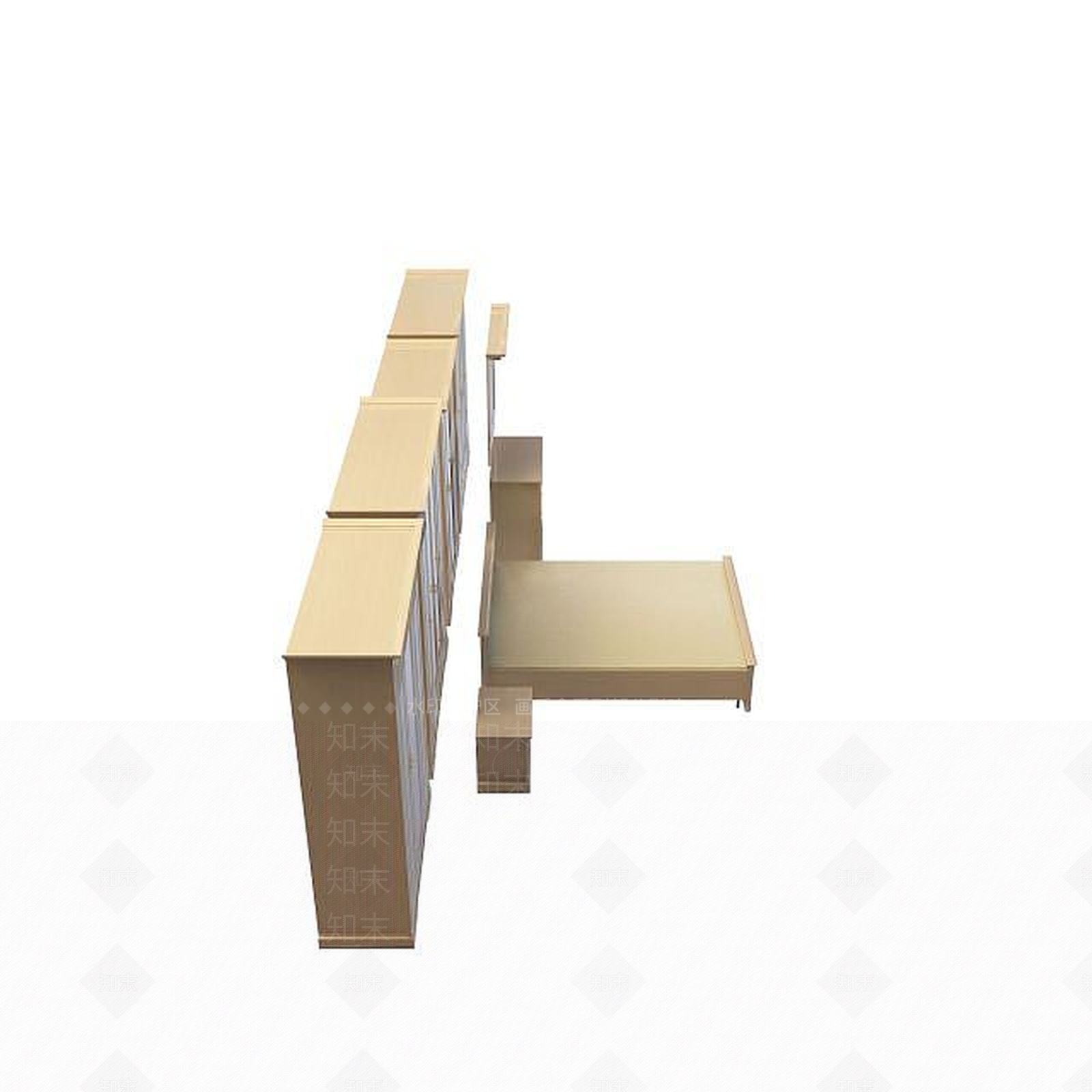 现代双人床3D模型下载【ID:1199361257】