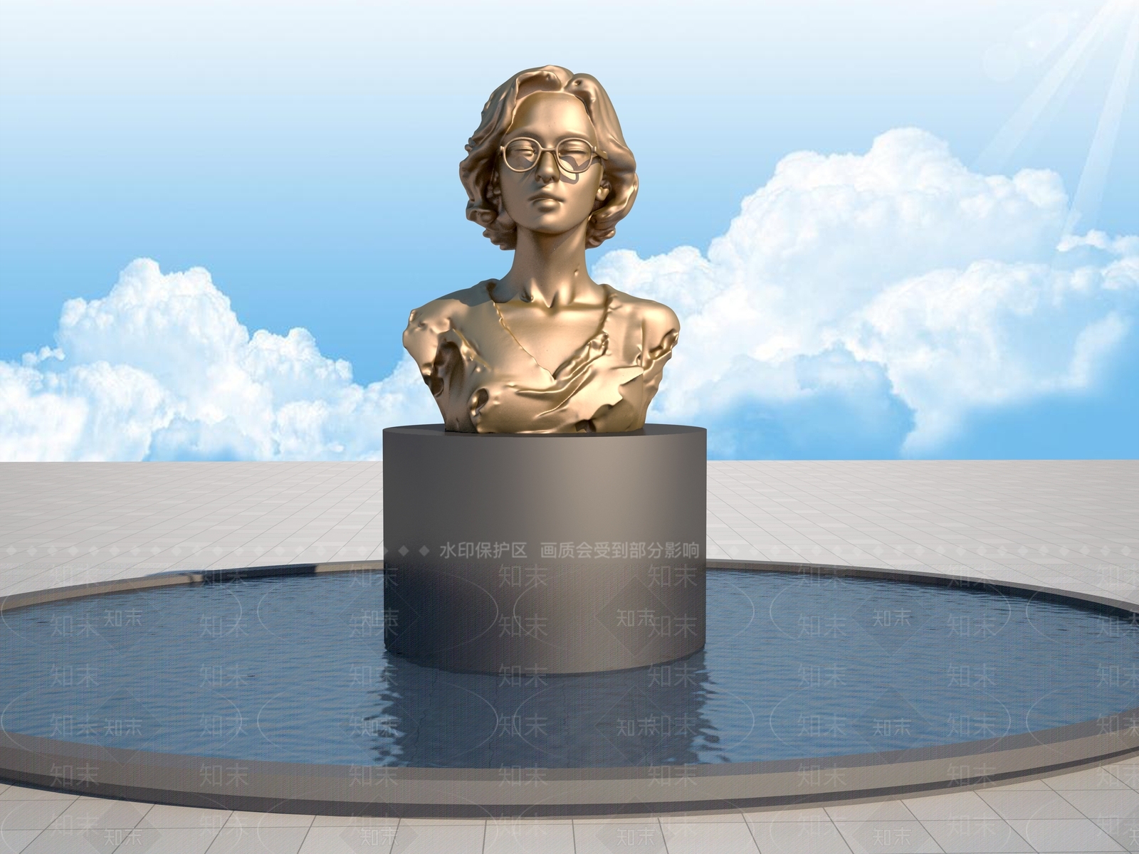 现代景观雕塑3D模型下载【ID:1191777946】