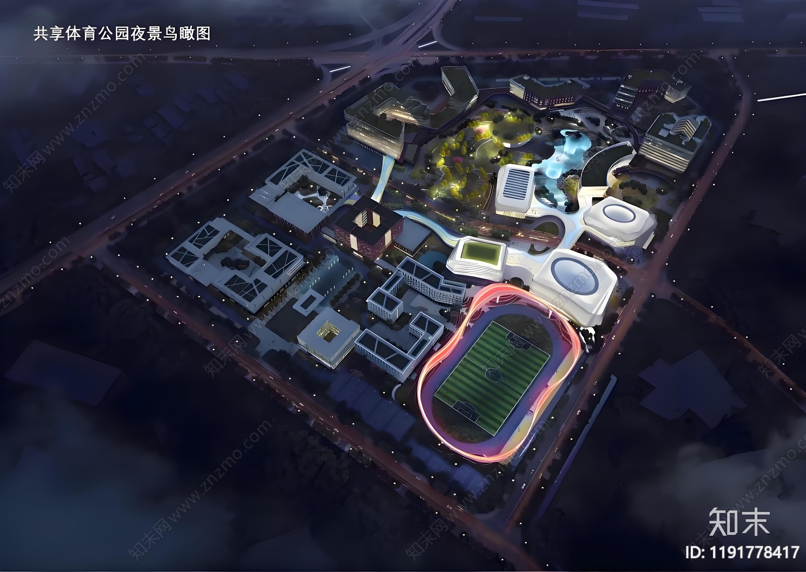 现代产业园建筑cad施工图下载【ID:1191778417】