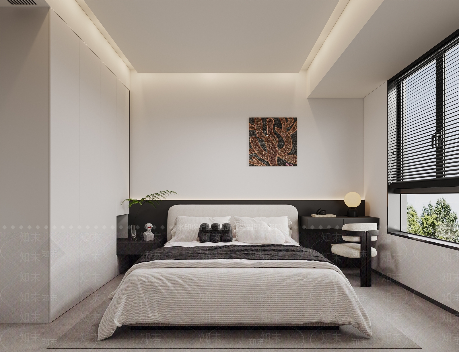 现代单人床3D模型下载【ID:1191784586】