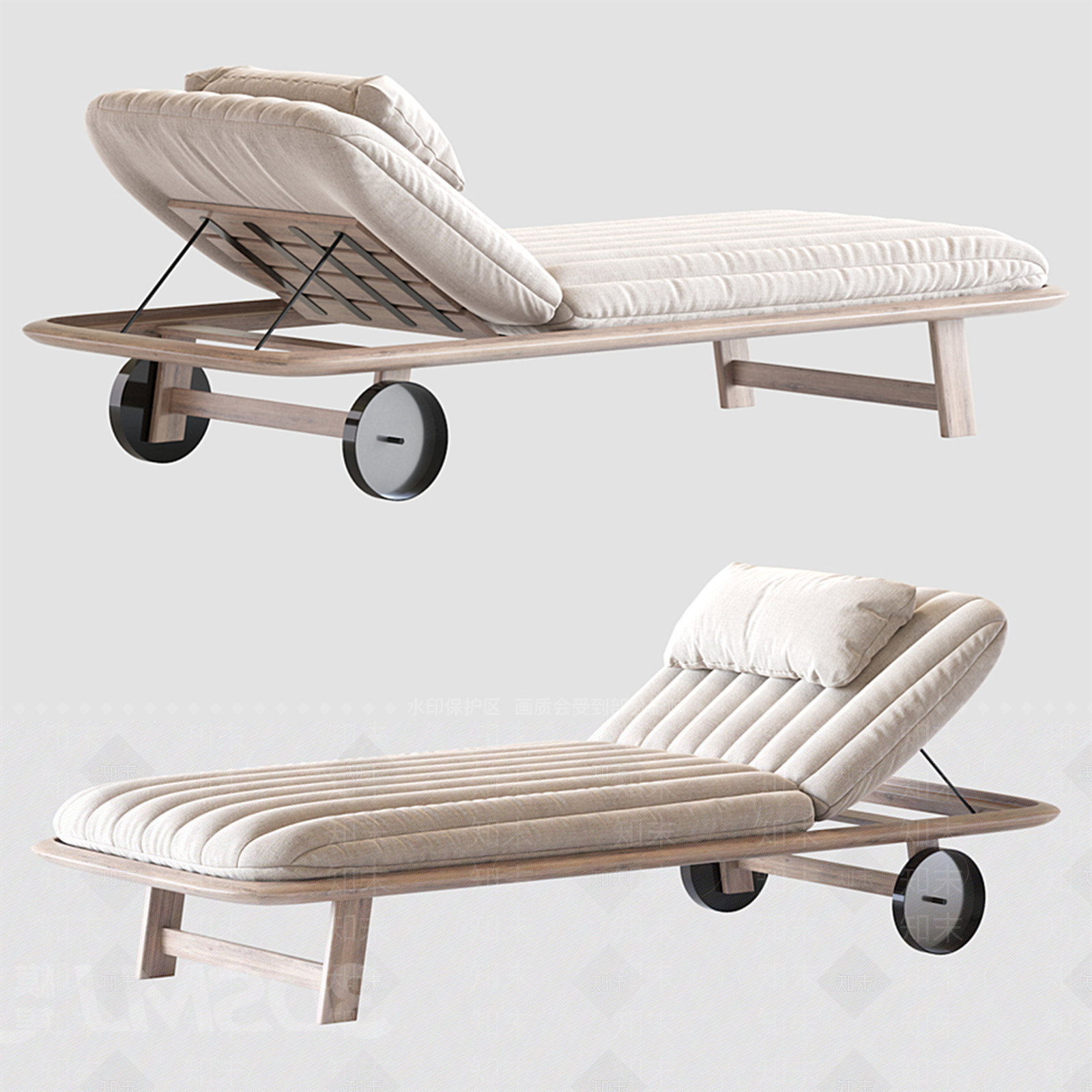 简约现代躺椅3D模型下载【ID:1191790201】
