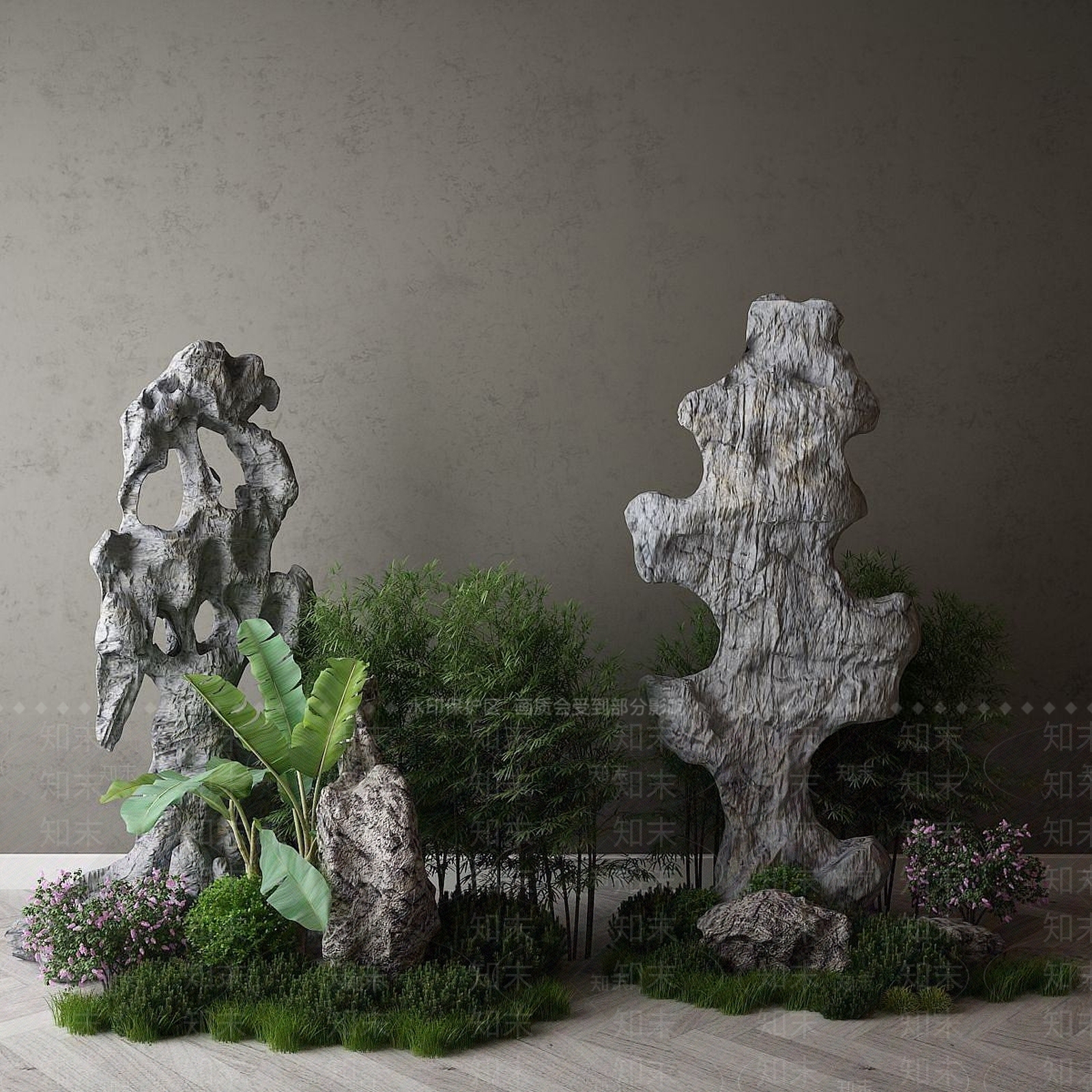 现代假山石头3D模型下载【ID:1191791602】