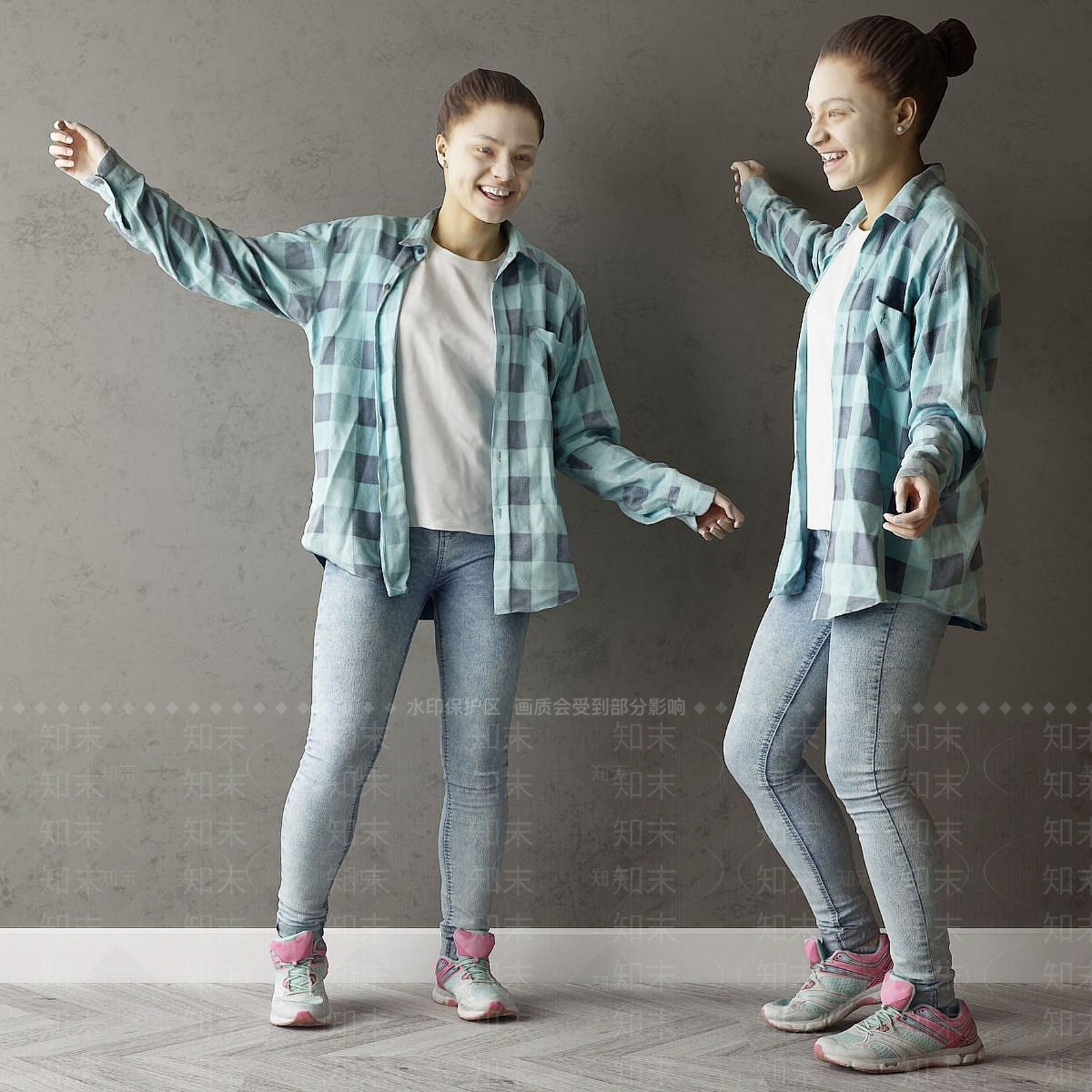 现代休闲人物3D模型下载【ID:1191791849】