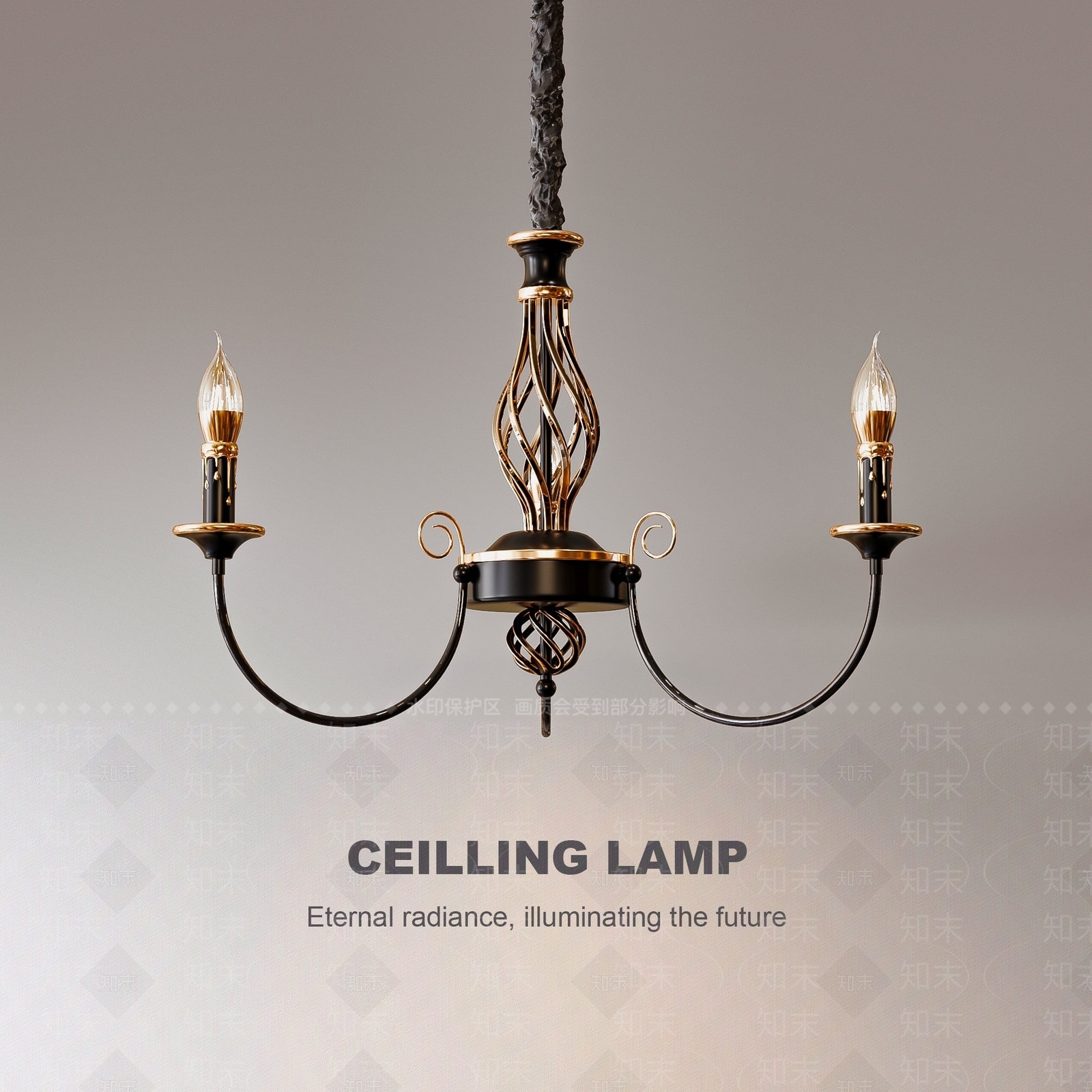 美式复古餐厅吊灯3D模型下载【ID:1191794783】