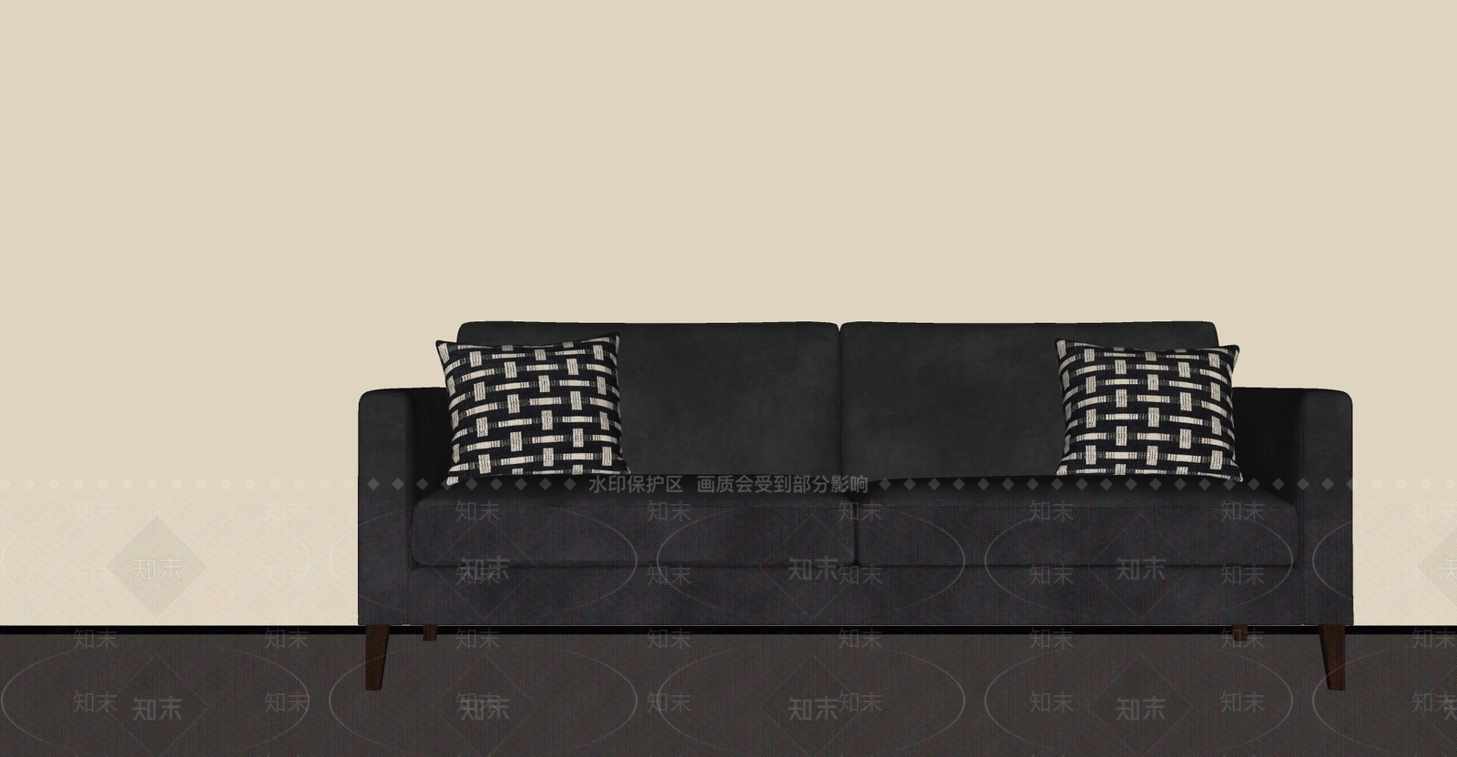 中古侘寂多人沙发SU模型下载【ID:1191796746】