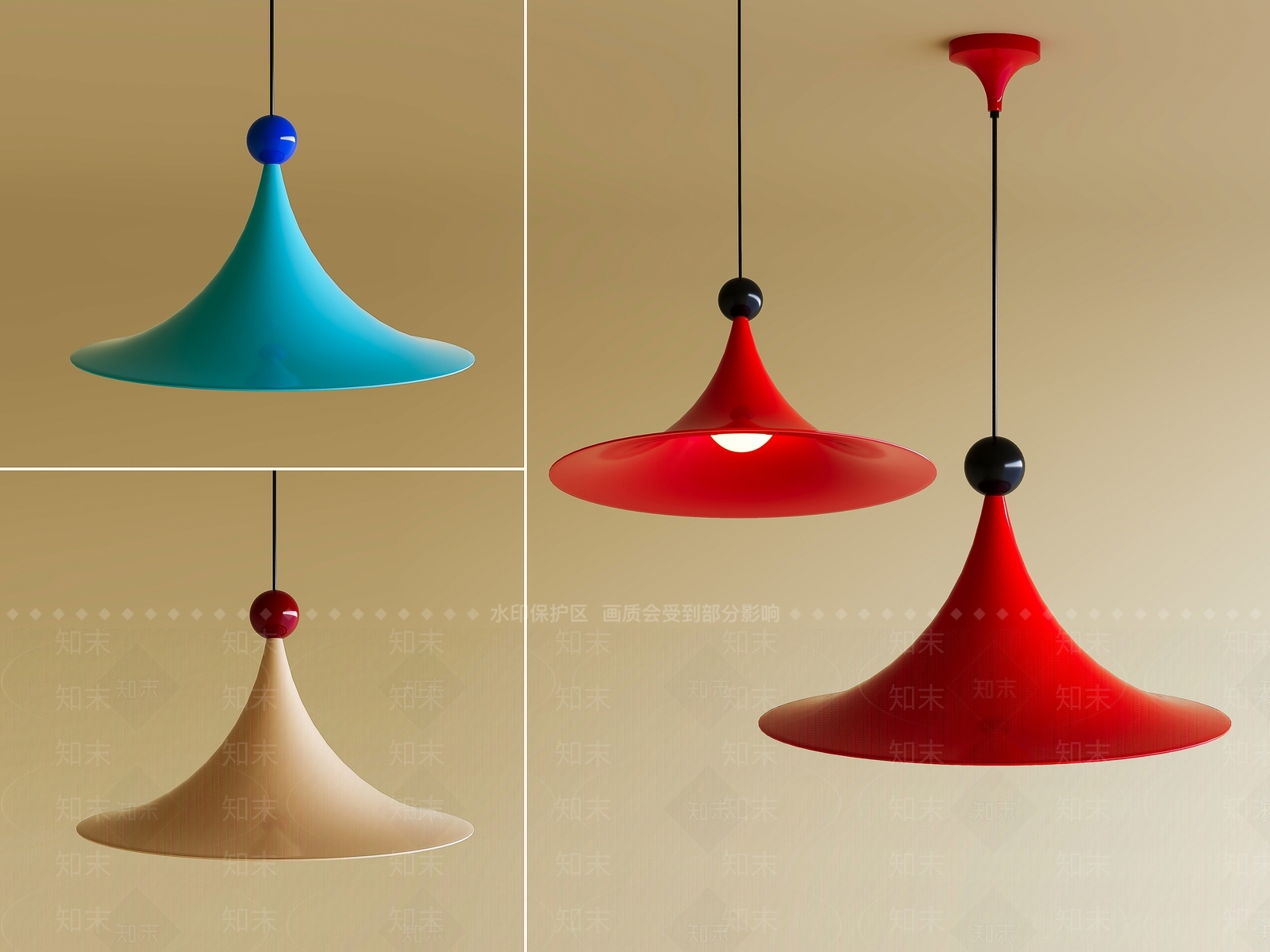现代北欧餐厅吊灯3D模型下载【ID:1191799458】