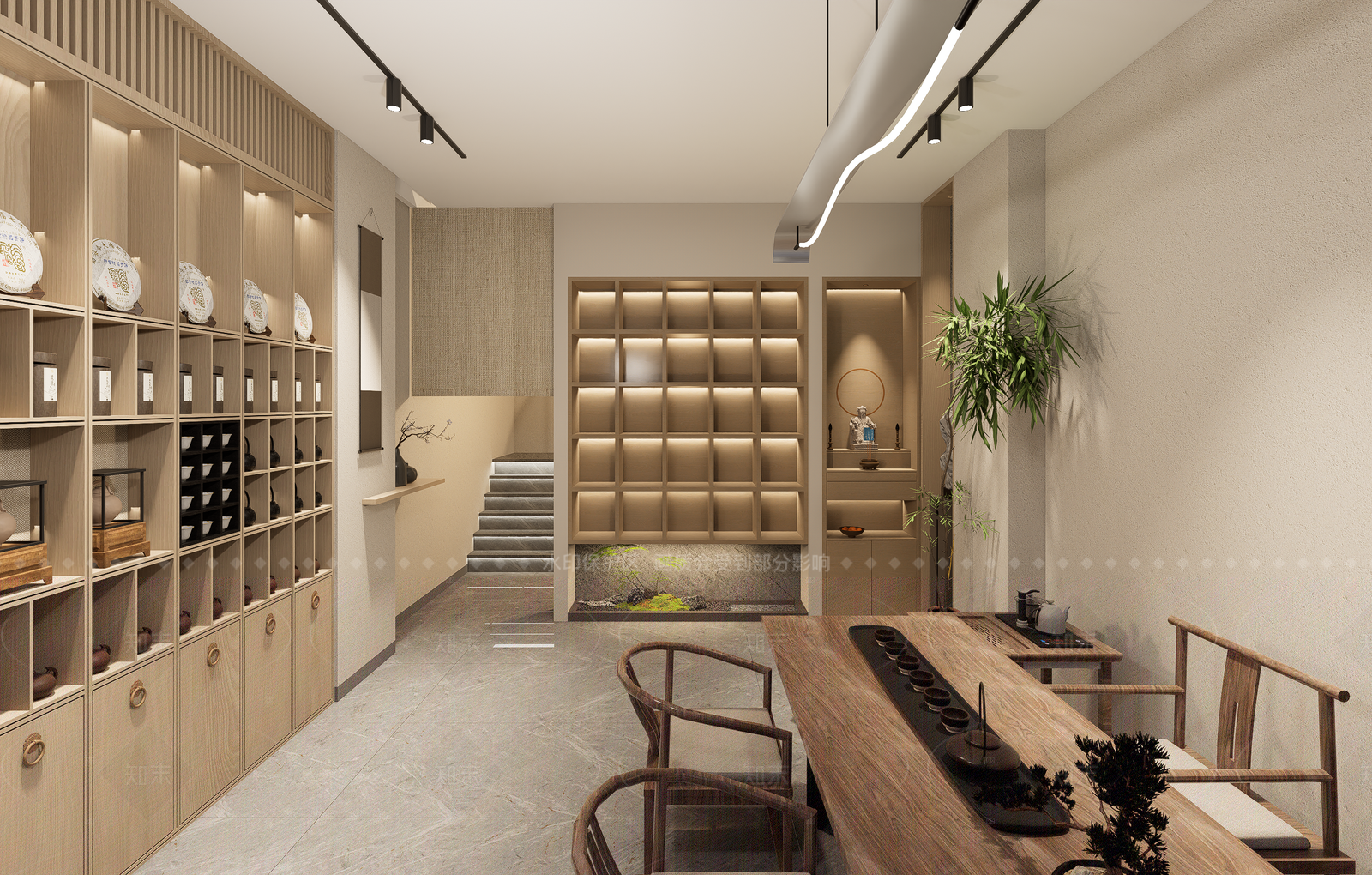 新中式茶叶店SU模型下载【ID:1216065550】