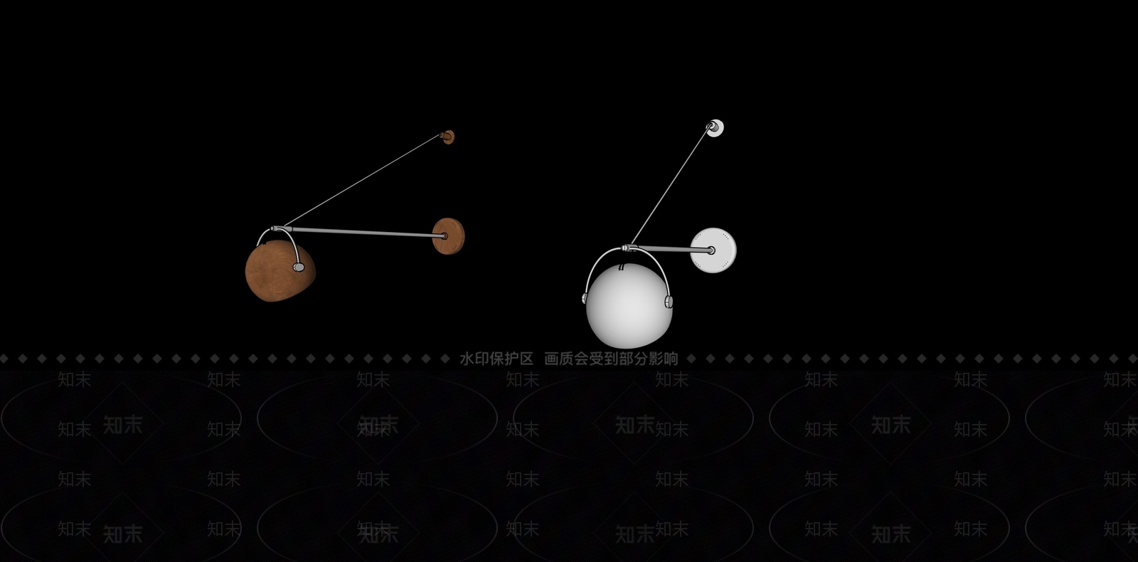 现代中古壁灯3D模型下载【ID:1191806732】