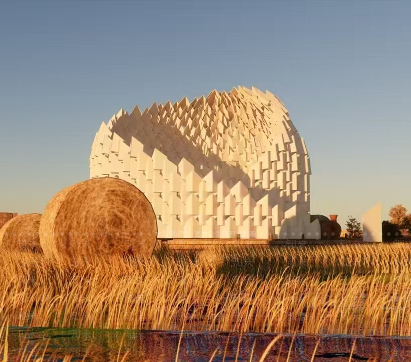 现代原木雕塑小品SU模型下载【ID:1191808621】