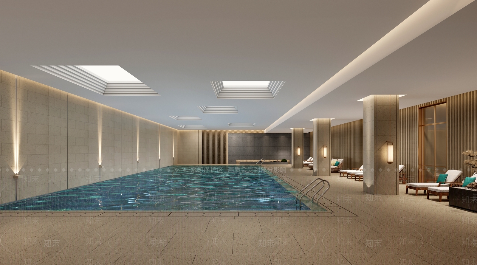 现代新中式游泳馆3D模型下载【ID:1191808977】