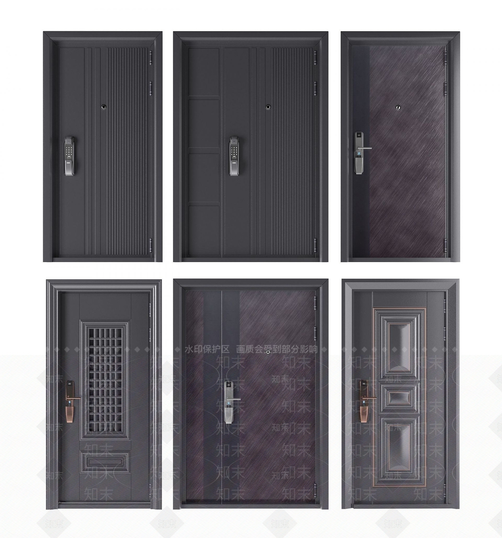 现代防盗门3D模型下载【ID:1191810270】